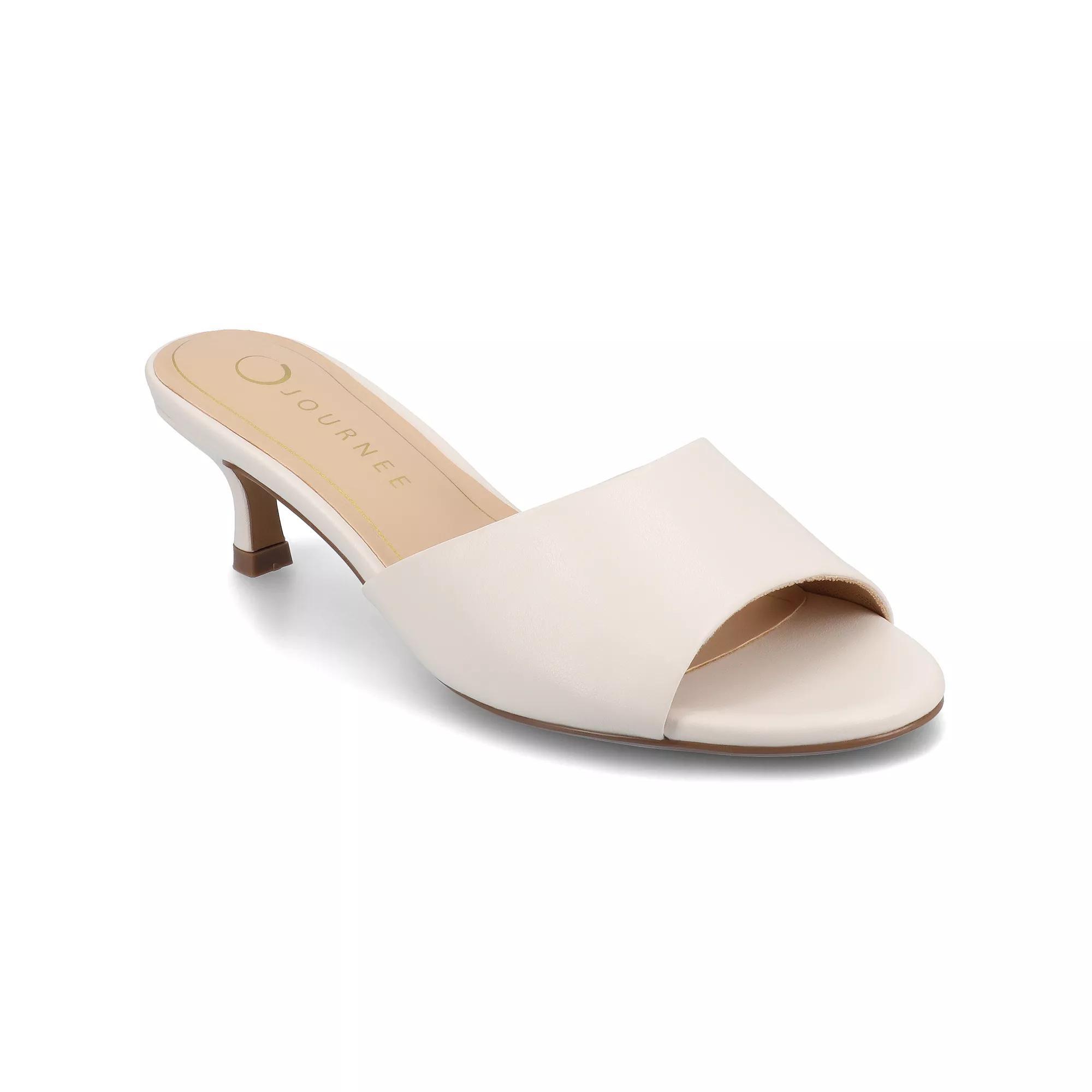Journee Jeylah Single Band Kitten Heel Womens Dress Sandals Ivory Product Image