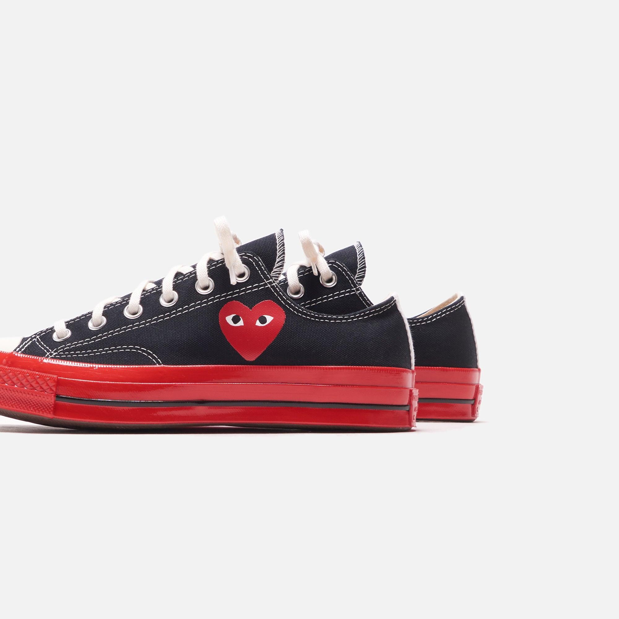 Converse x Comme des Garçons CDG Play Red Sole Low Top - Black Male Product Image