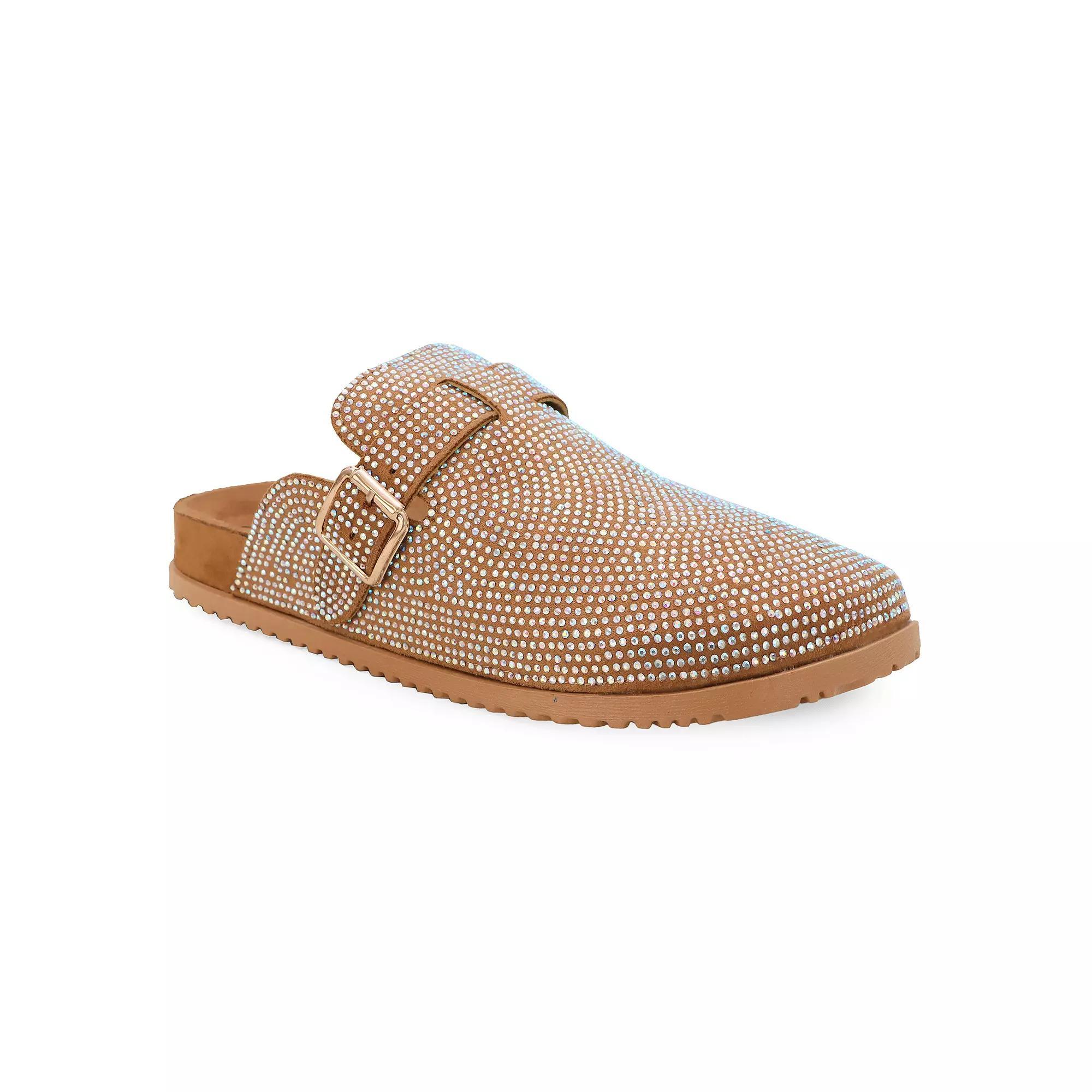 Yoki TAMARA-03 Women's Rhinestone Coated Slip-On Buckle Clogs, Size: 10 Product Image