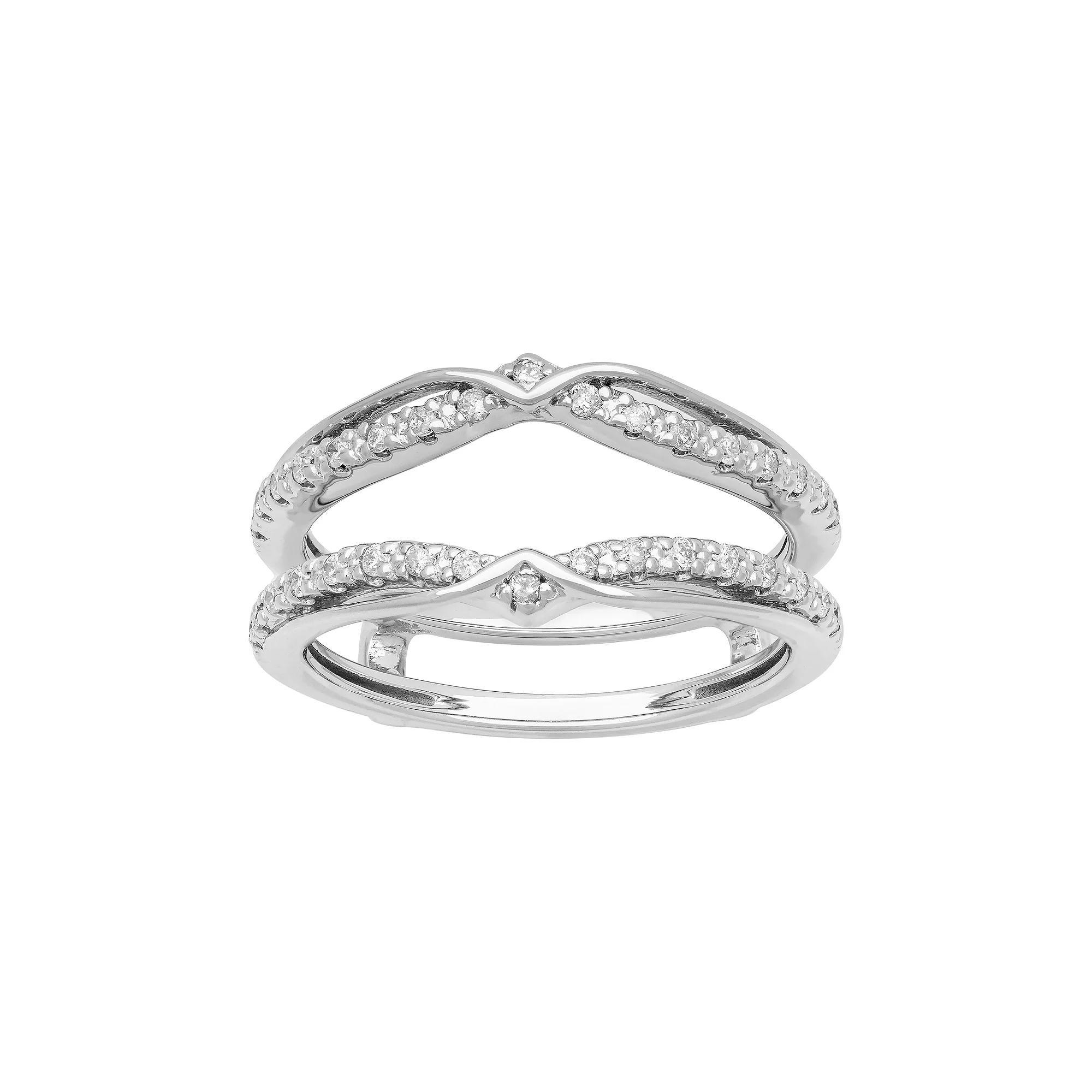 Love Always 10k White Gold 1/6 Carat T.W. Diamond Enhancer Ring, Women's, Size: 7, 10k Whgold Product Image