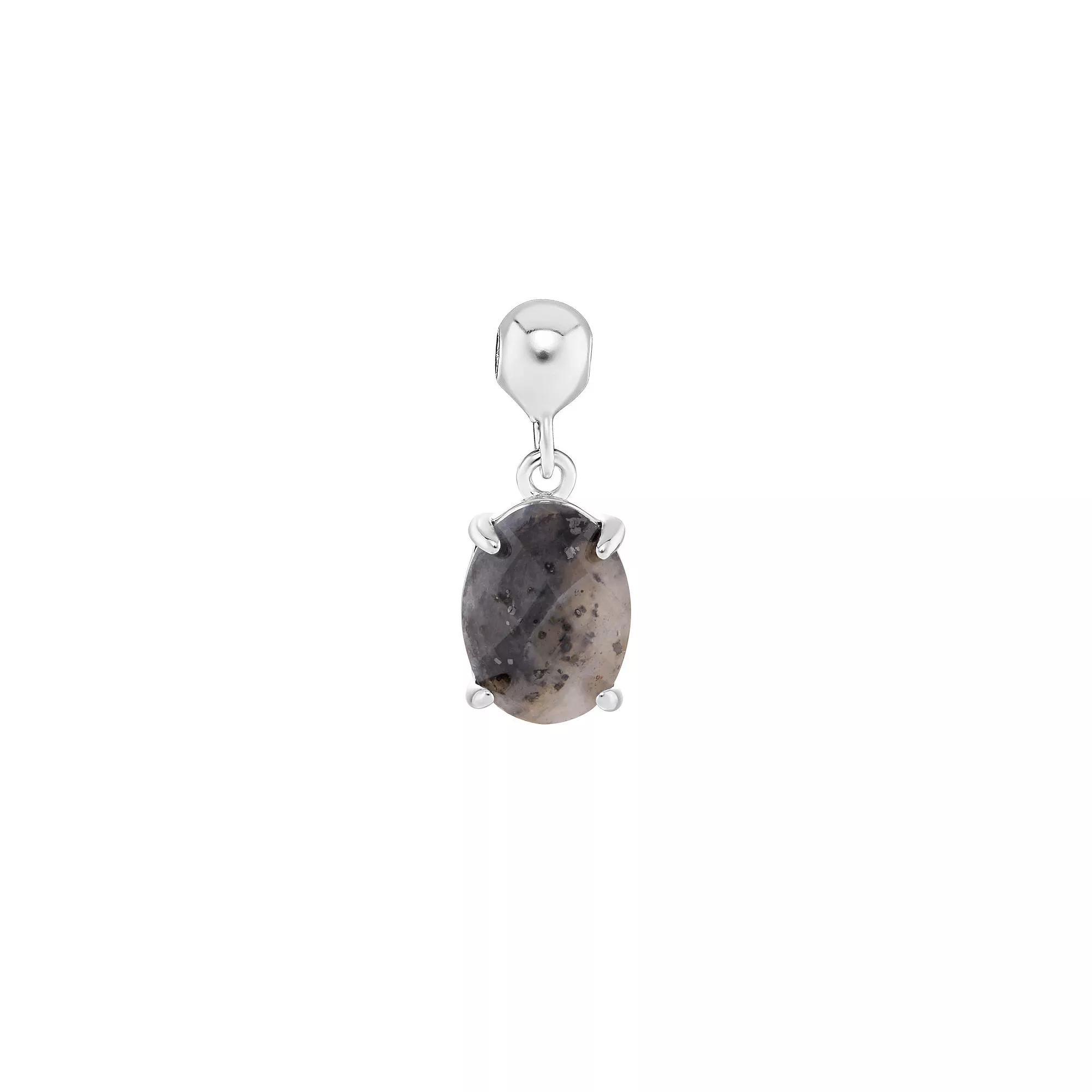 PRIMROSE Sterling Silver Oval Sliding Charm, Women's, Sterling Grey Product Image