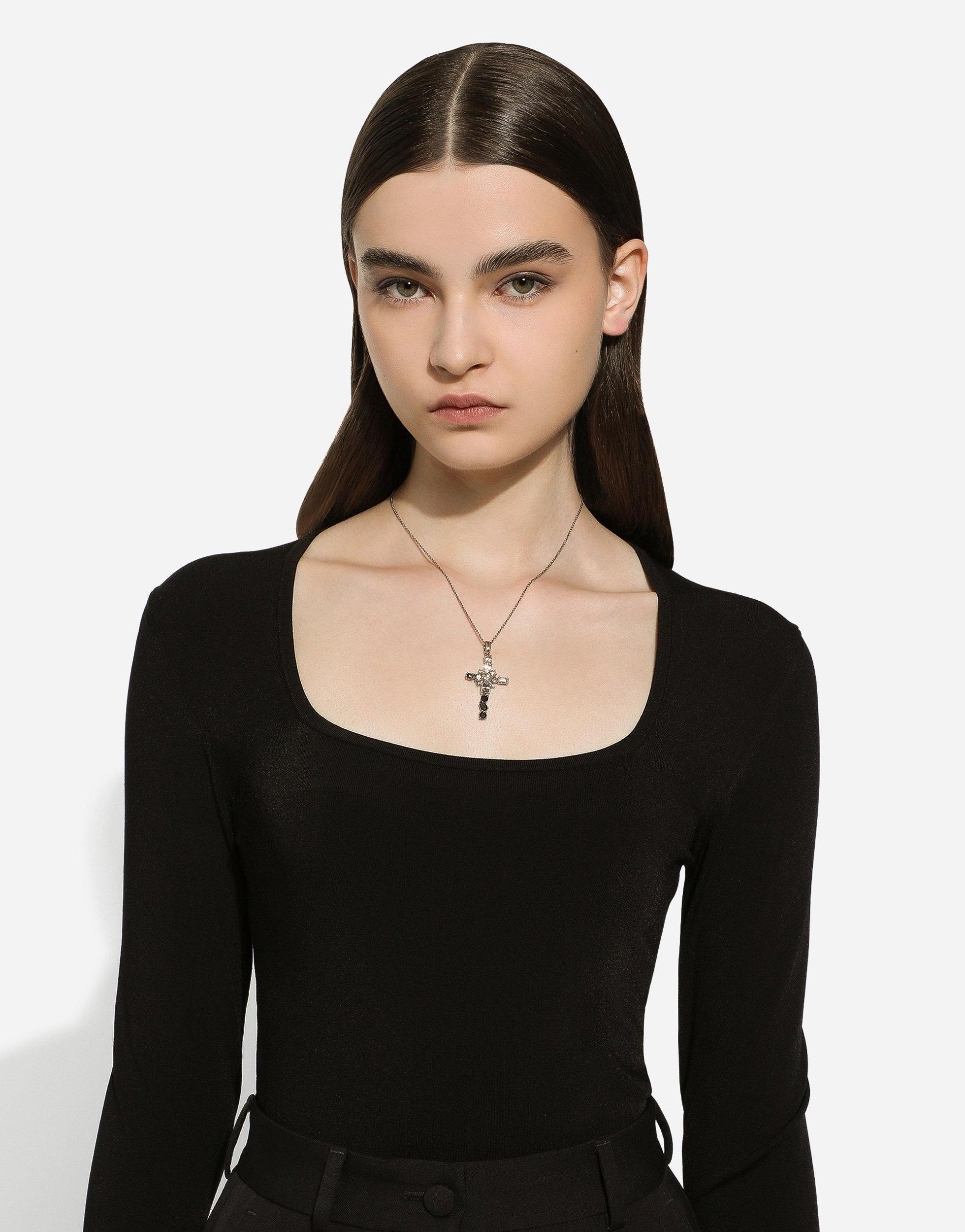 DOLCE & GABBANA Anna Pendant In Red Gold 18kt With Colouless Topazes, Grey And Black Spinels In White Product Image