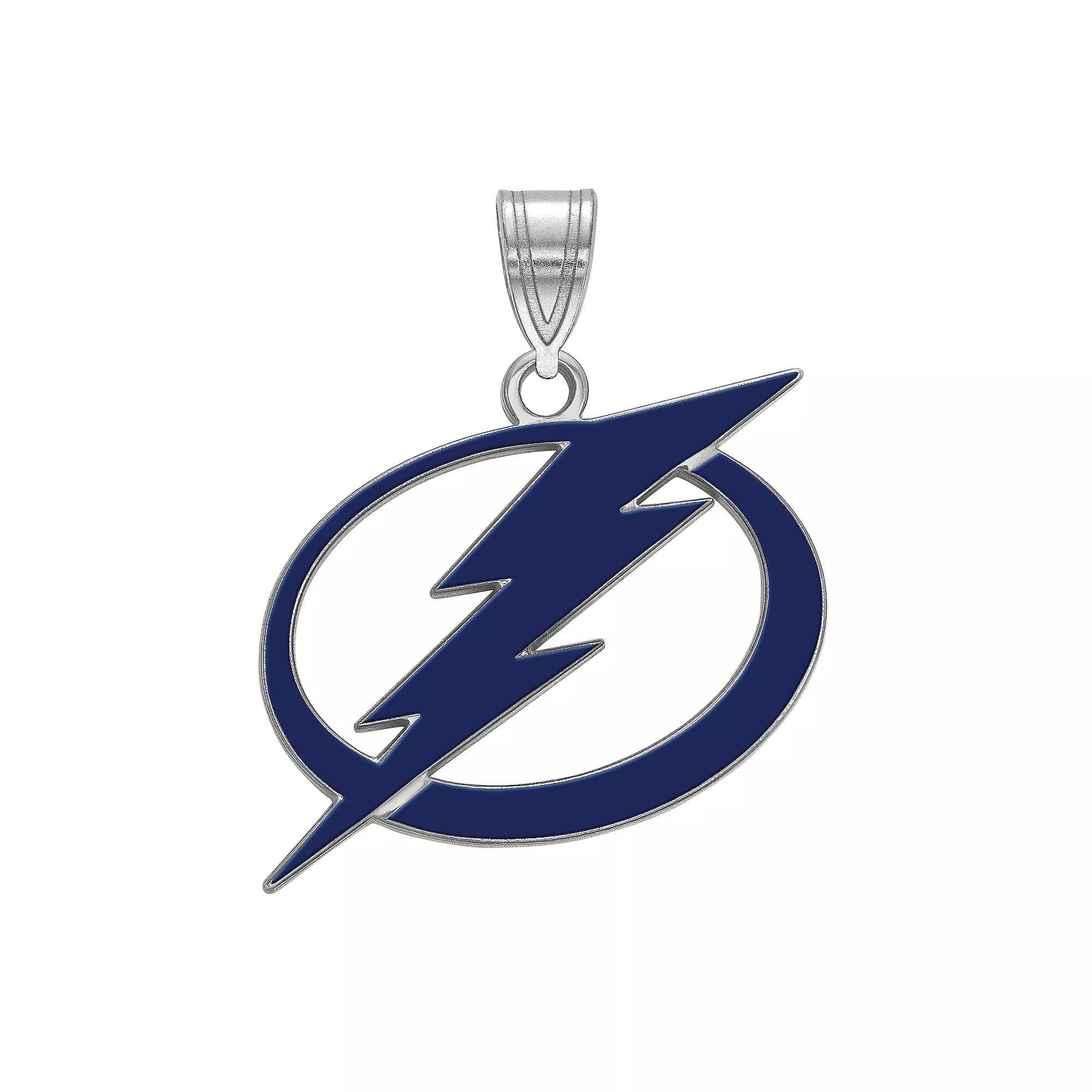 LogoArt Sterling Silver Tampa Bay Lightning Large Enamel Pendant, Women's, Gold Over Sterling Product Image