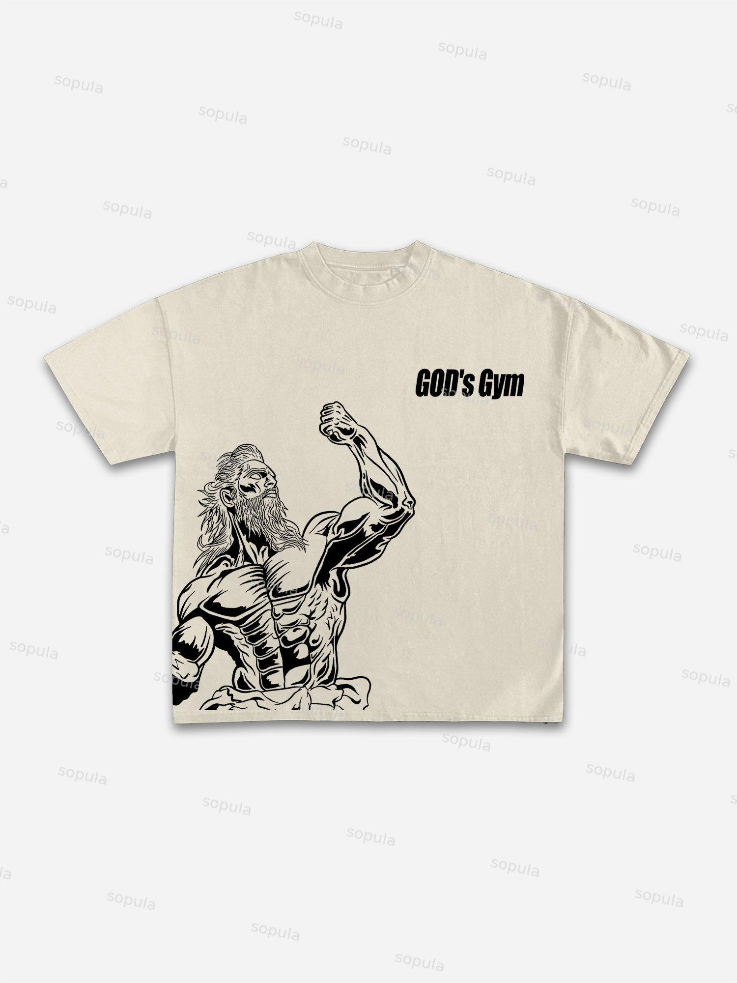 God's Gym Graphic Print Cotton T-shirt Product Image