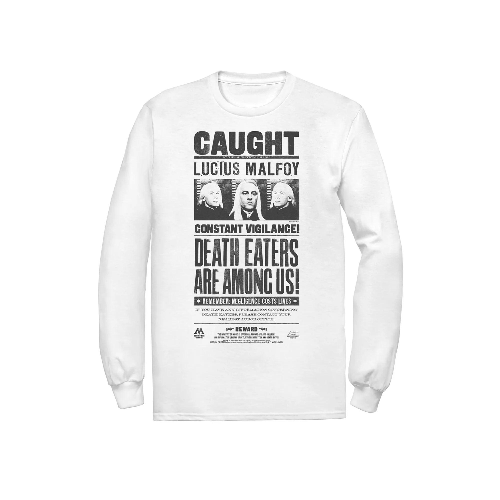 Mens Harry Potter Lucius Malfoy Caught Poster Long Sleeve Graphic Tee Product Image