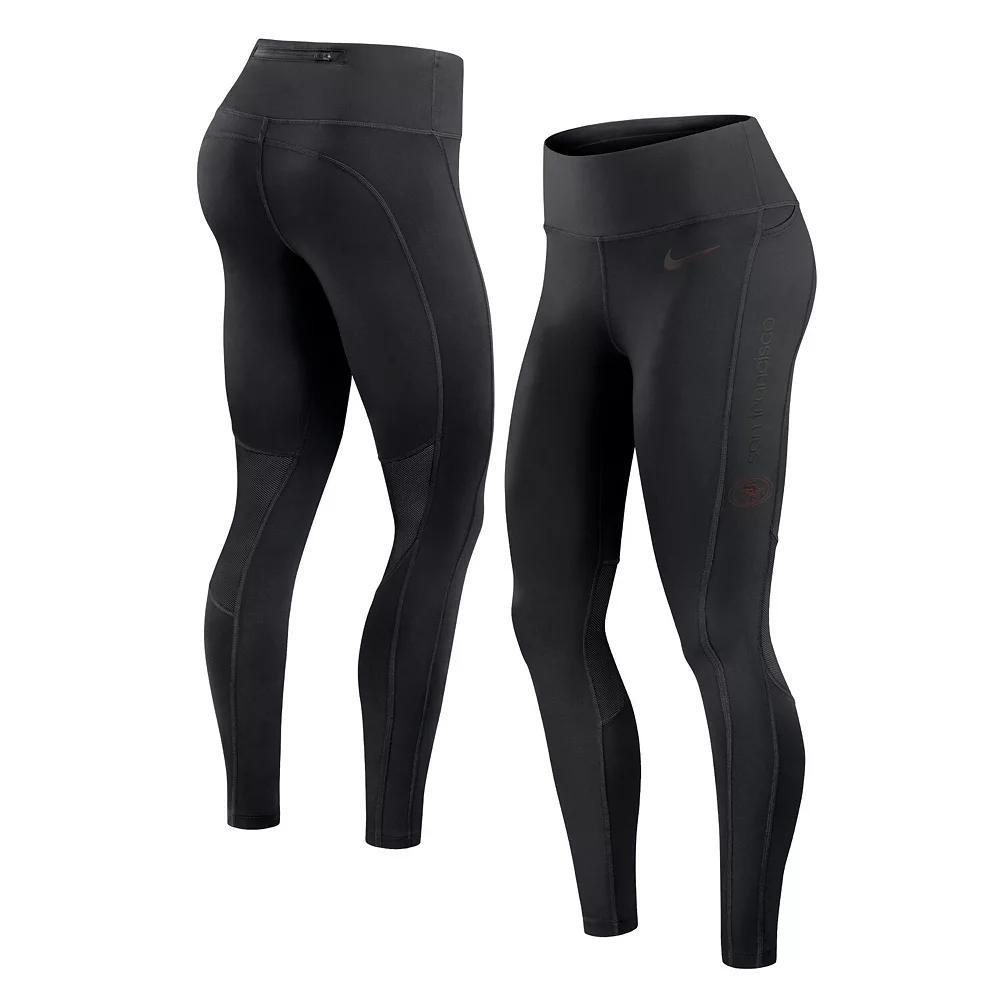 Women's Nike Black San Francisco 49ers Performance Leggings, Size: Medium Product Image