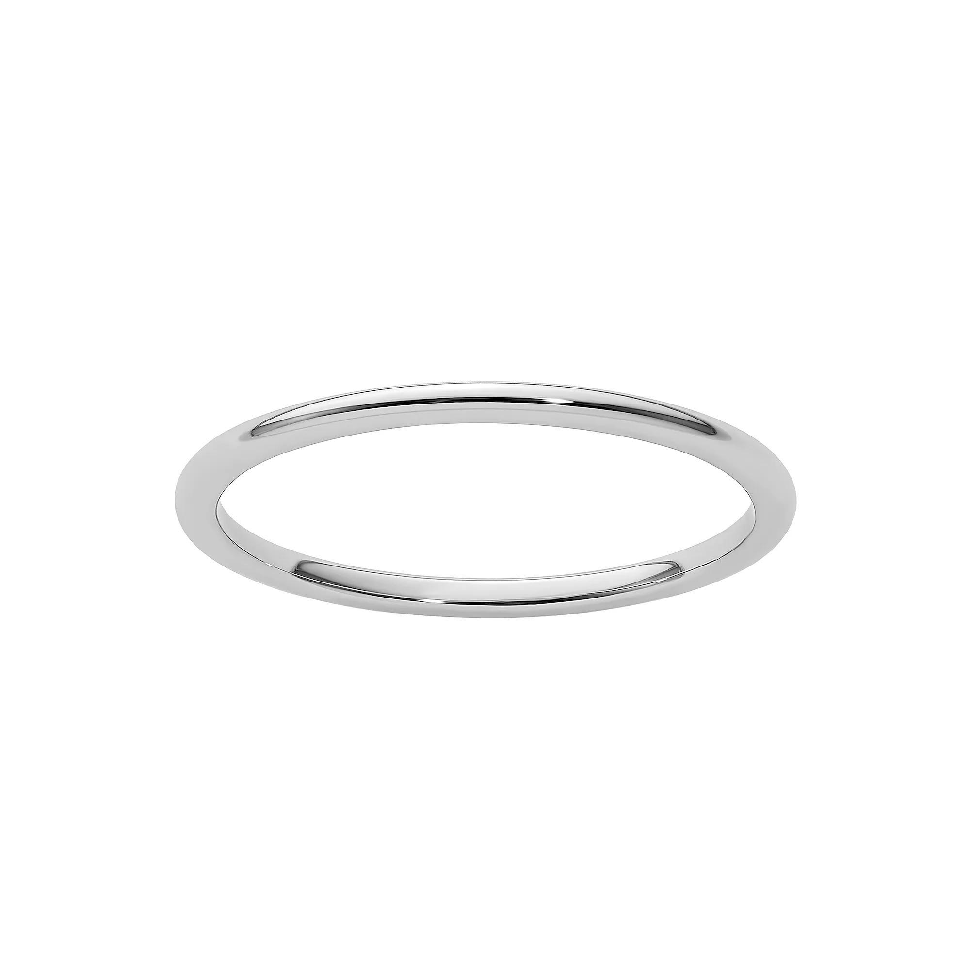 Stacks & Stones 10k Gold 1.2 mm Half Round Stackable Band, Women's, Size: 8.50, 10k White Gold Product Image