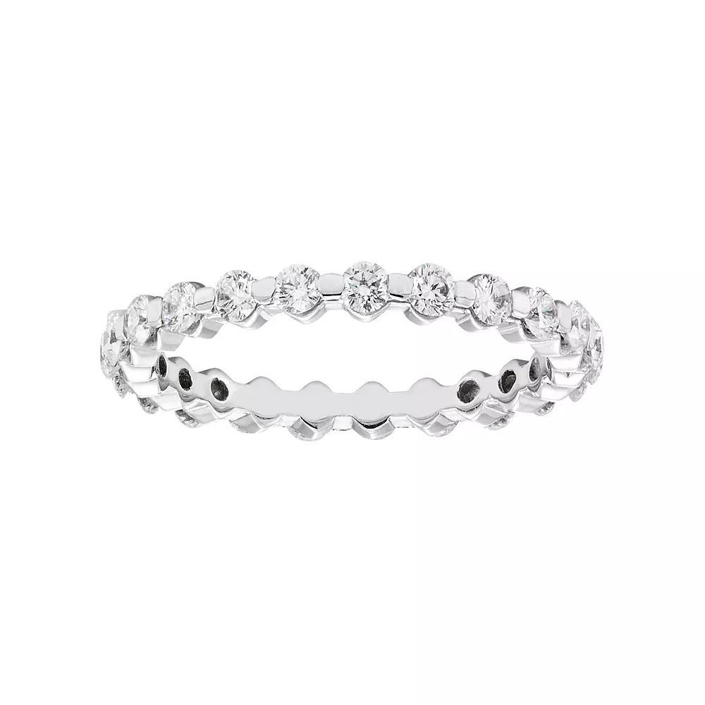 1 Carat T.W. IGI Certified Diamond 14k White Gold Eternity Ring, Women's, Size: 7 Product Image