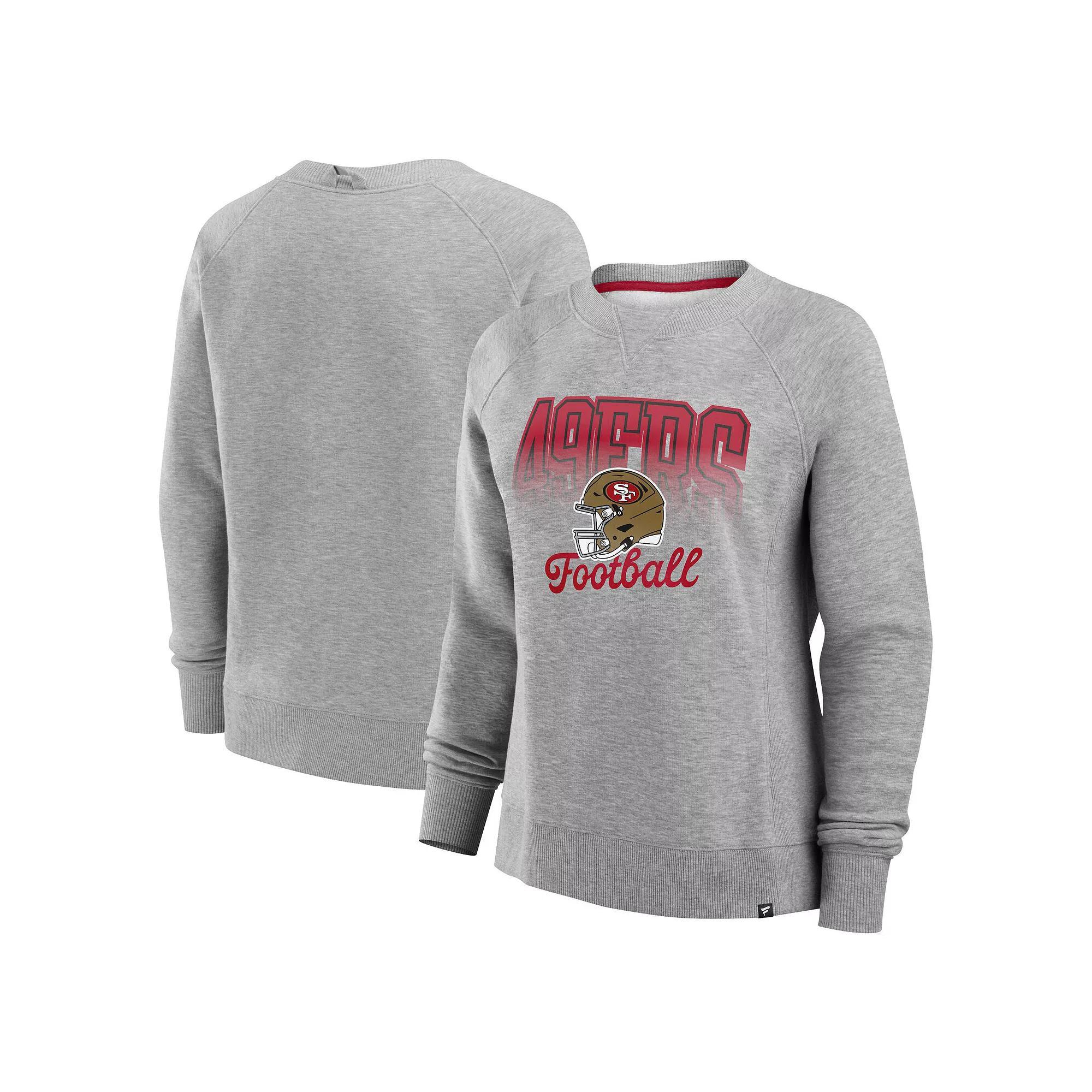 Women's Fanatics Heather Gray San Francisco 49ers Hit Hard Fleece Pullover Sweatshirt, Size: XS, Grey Product Image