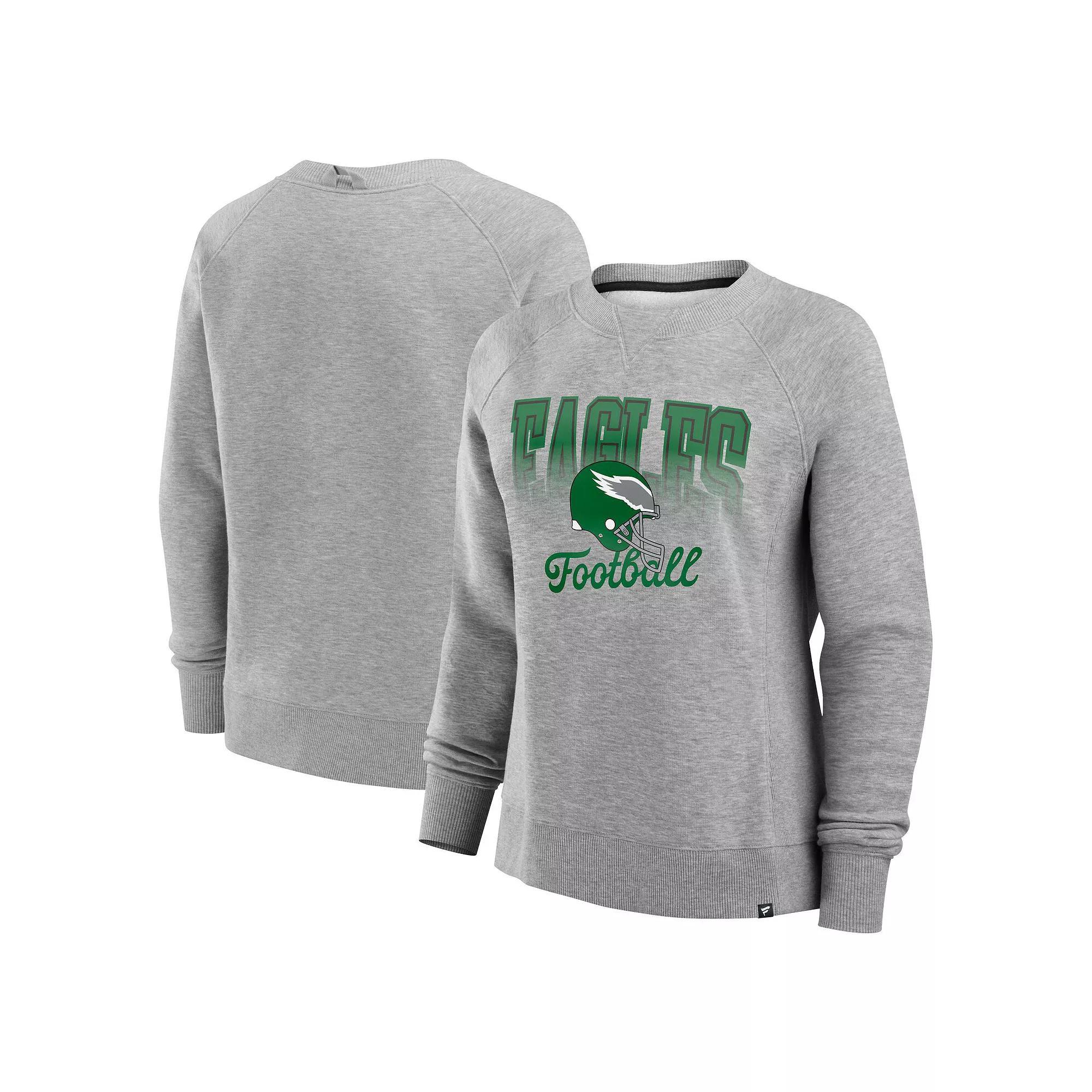 Women's Fanatics Heather Gray Chicago Bears Hit Hard Fleece Pullover Sweatshirt, Size: Small, Grey Product Image