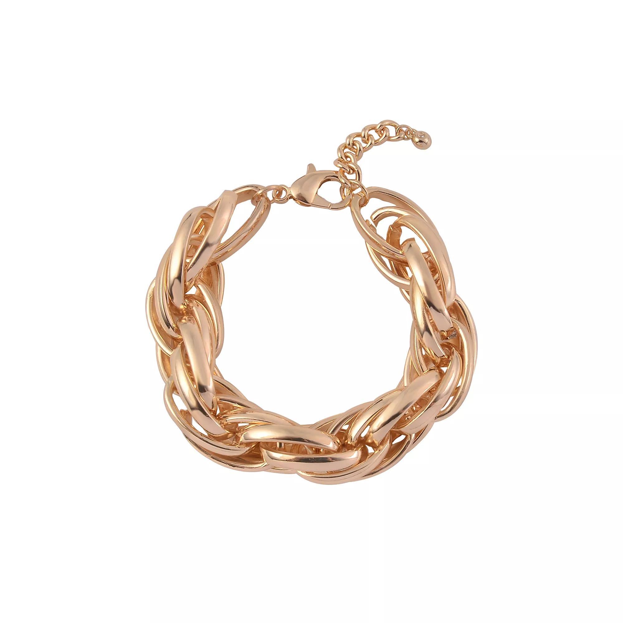 Emberly Gold Tone Chain Link Bracelet, Womens, None Product Image