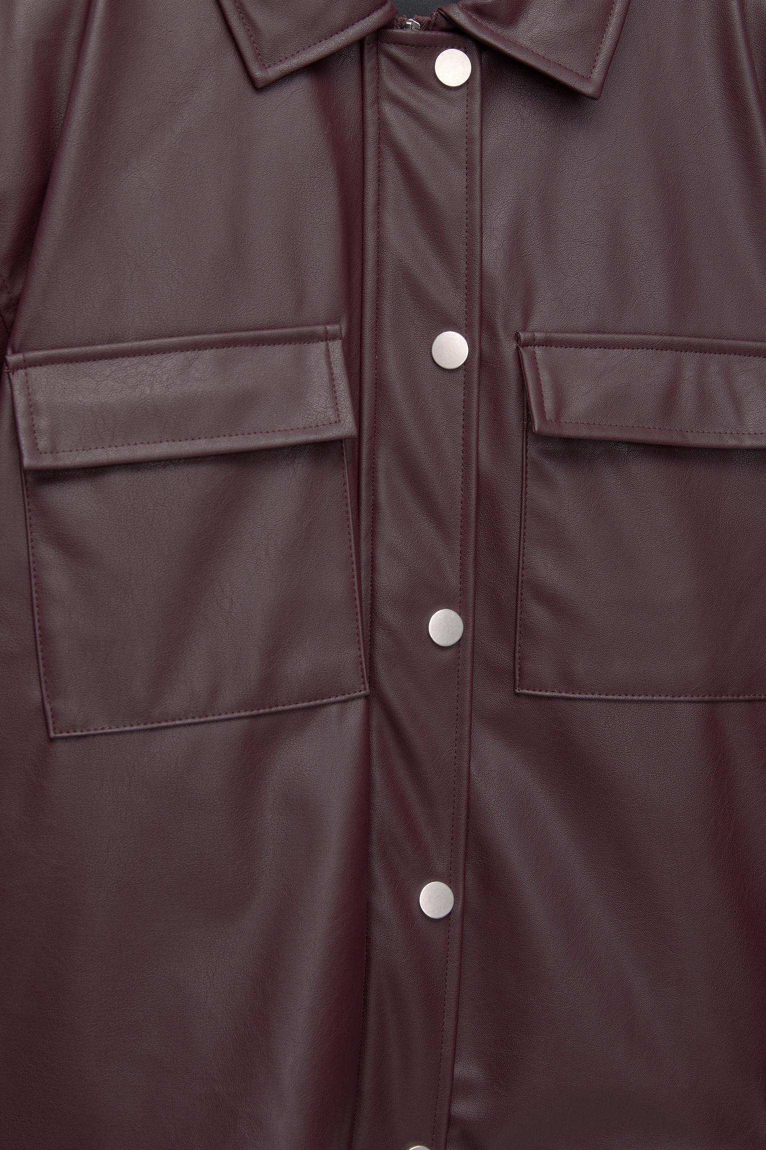 Faux leather jacket with pockets Product Image