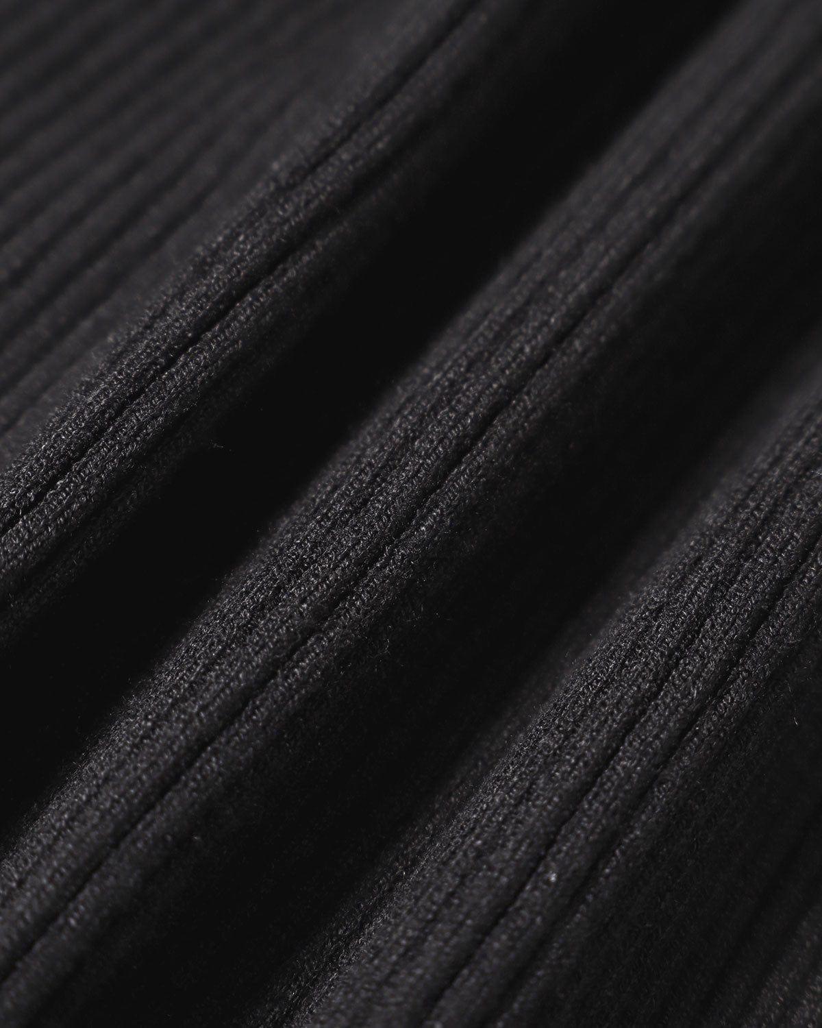 The Black Lapel Seam Colorblock Knit Top Product Image