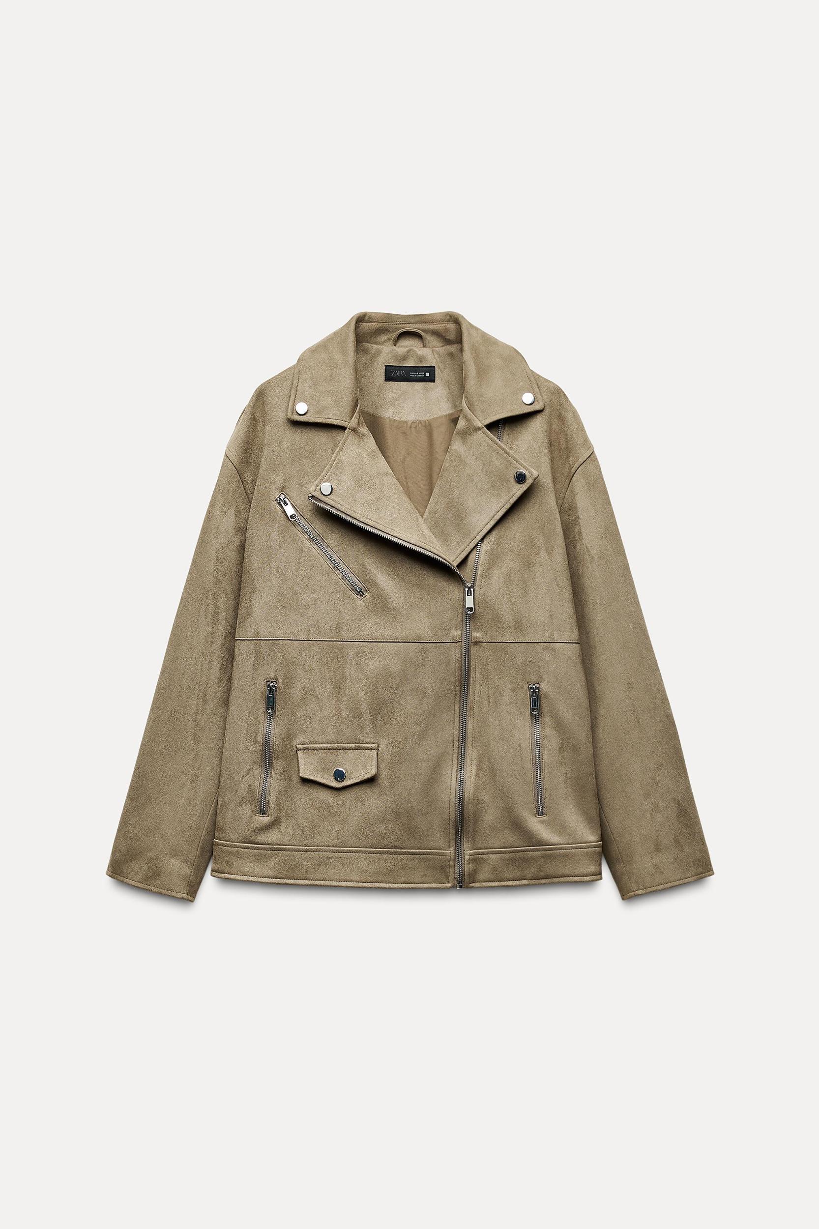 FAUX SUEDE BIKER JACKET Product Image