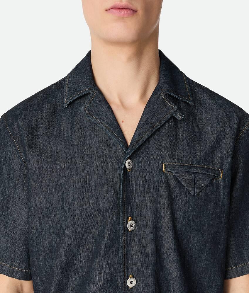 Men's Rinsed Indigo Straight Denim Shirt in Indigo Product Image