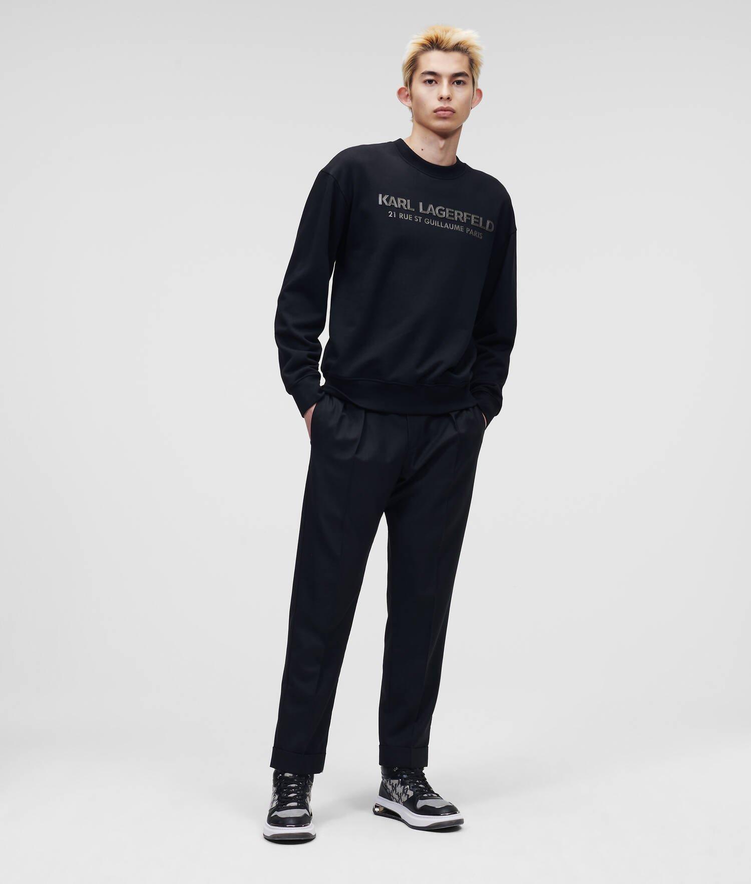 FAUX-LEATHER KARL LOGO SWEATSHIRT Product Image