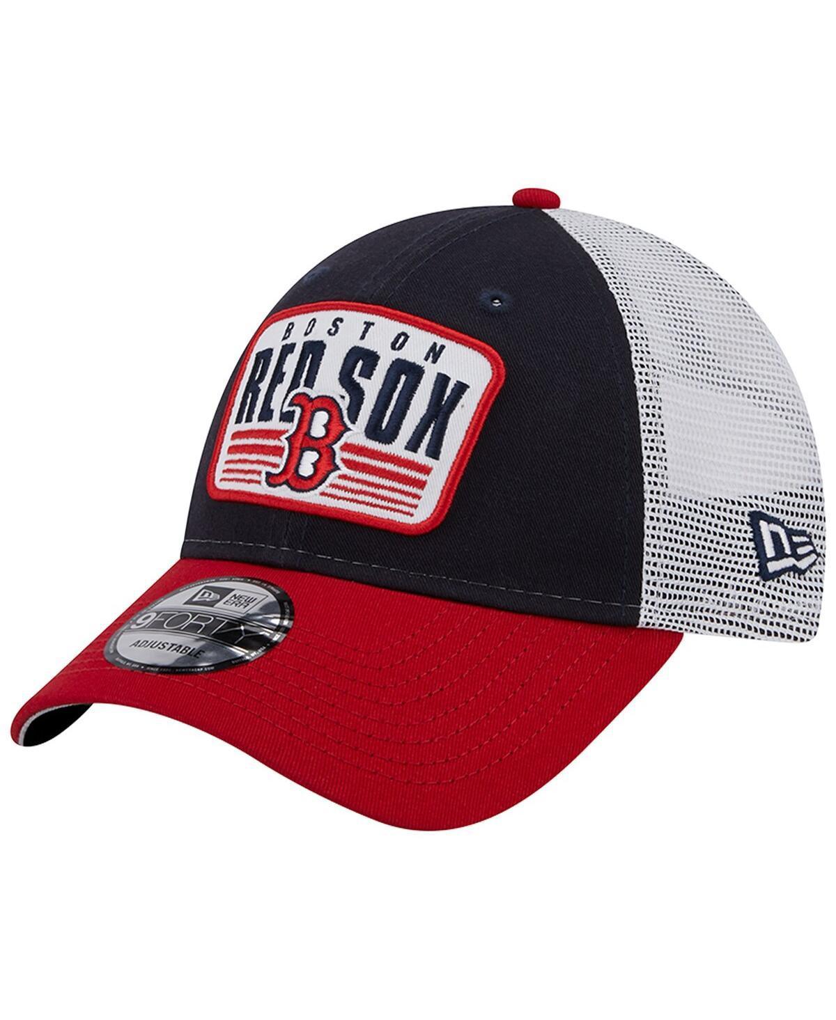 Men's New Era Navy Boston Red Sox Two-Tone Patch 9FORTY Snapback Hat, Blue Product Image