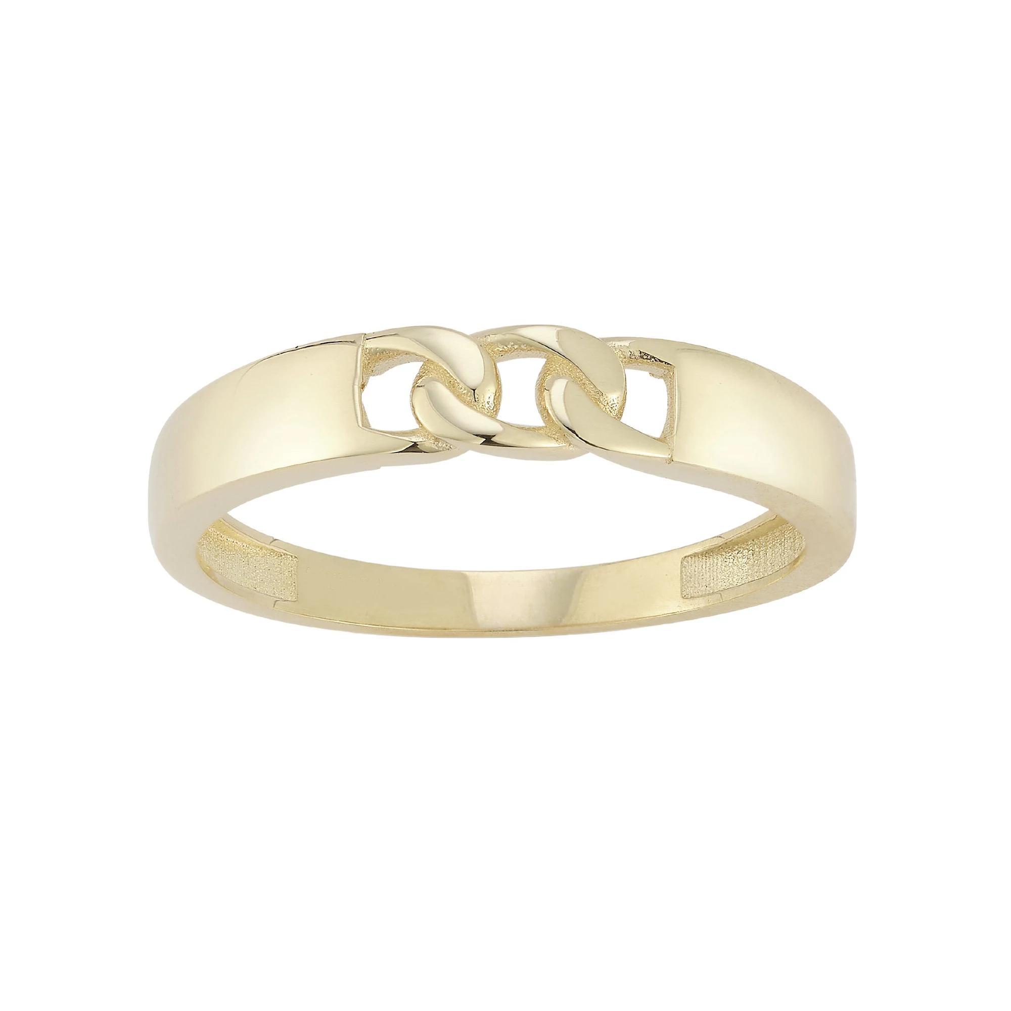LUMINOR GOLD 14k Gold Tri Curb Link Ring, Women's, Size: 8, Yellow Product Image