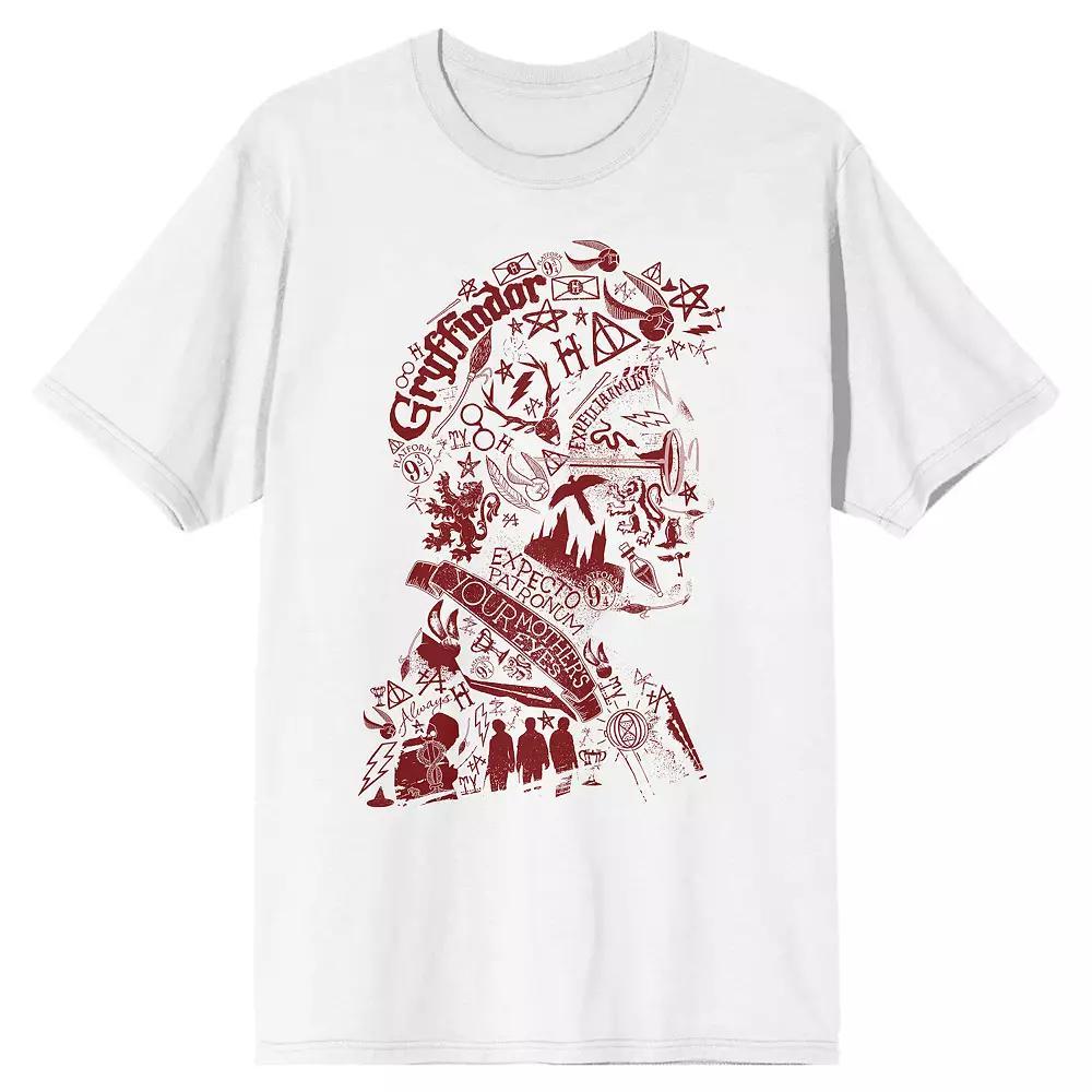 Men's Harry Potter Silhoutette Tee, Size: XXL, White Product Image
