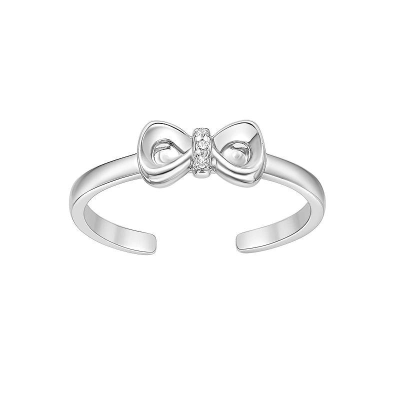 Lila Moon Sterling Silver Diamond Accent Bow Toe Ring, Women's Product Image