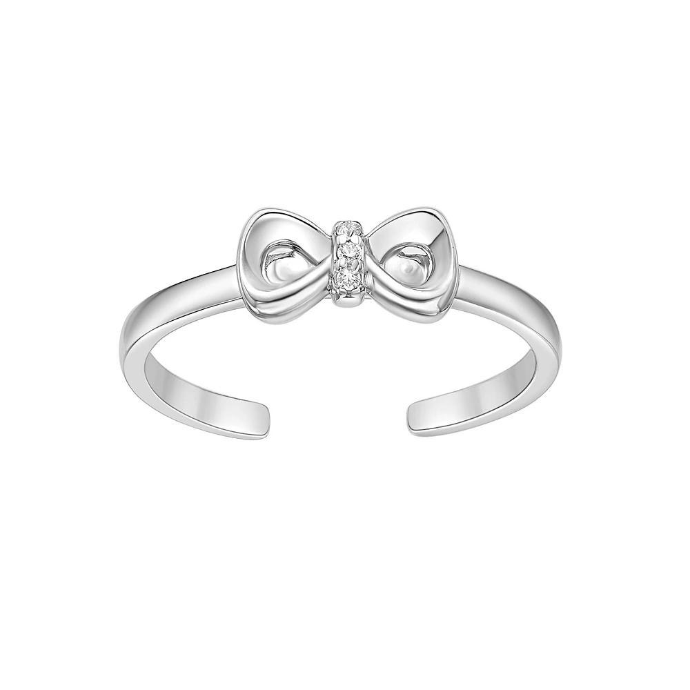 Lila Moon Sterling Silver Diamond Accent Bow Toe Ring, Women's Product Image