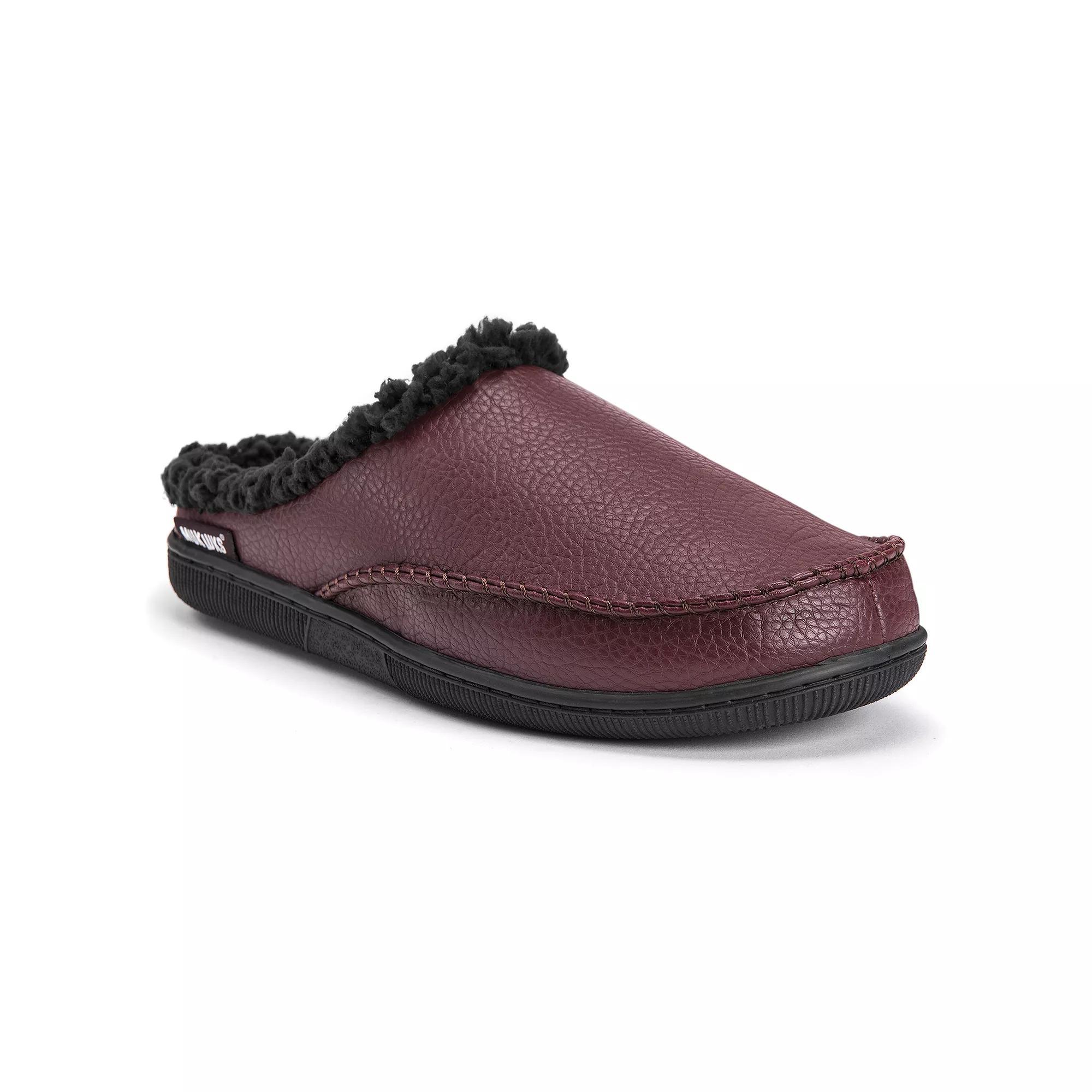 MUK LUKS Faux Leather Mens Clog Slippers Product Image