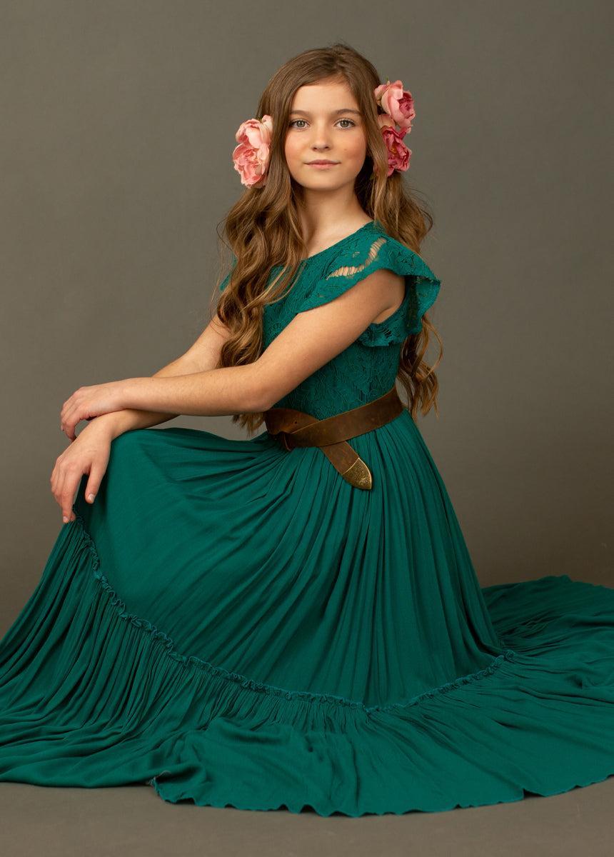 Macy Dress in Teal Girls Product Image