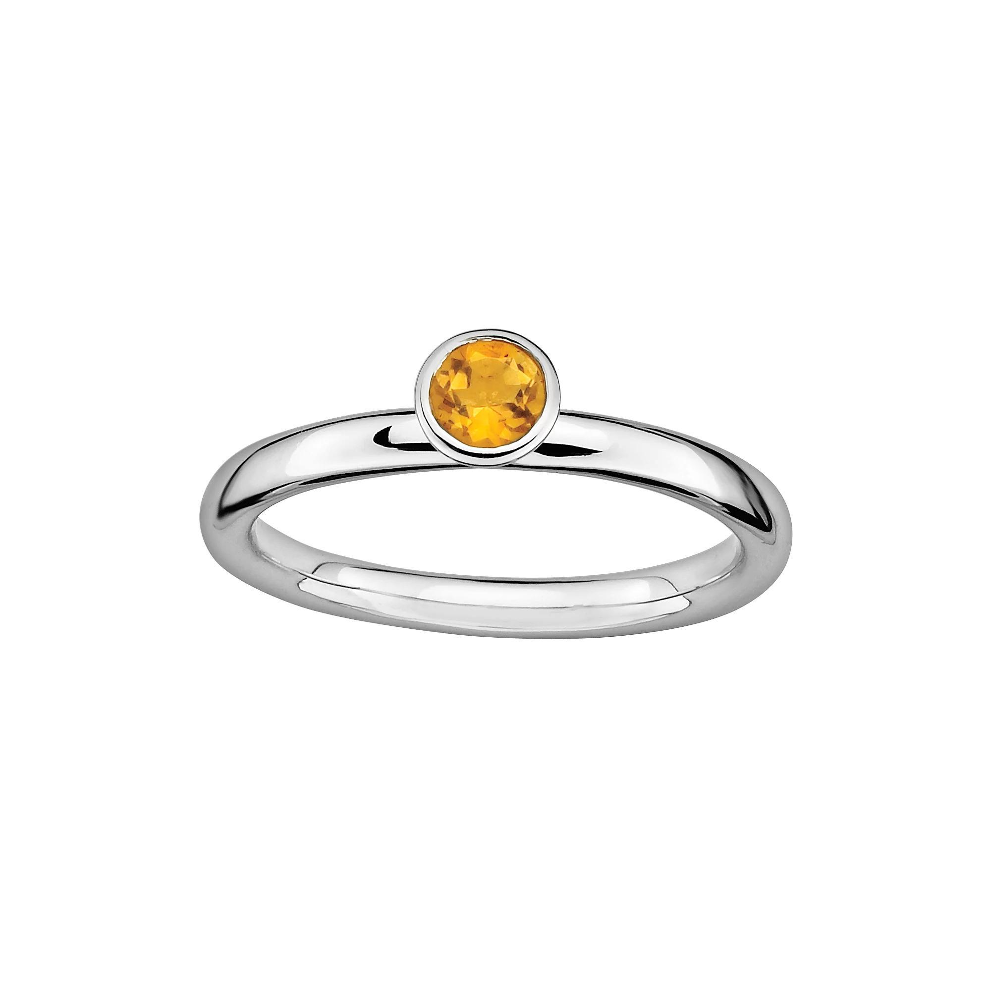 Stacks & Stones Sterling Silver Citrine Stack Ring, Women's, Size: 5, Orange Product Image