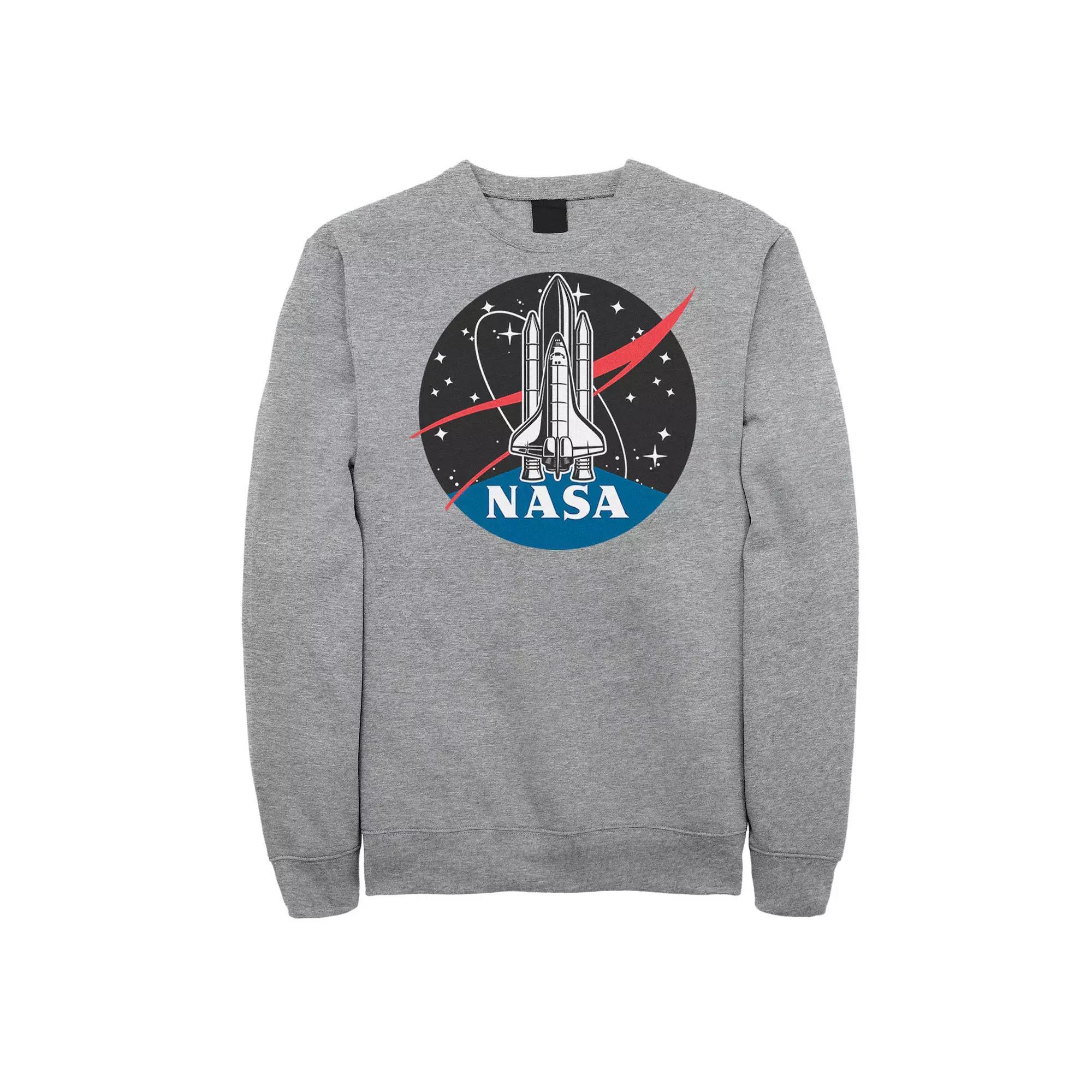 Big & Tall NASA Space Shuttle Take Off With Logo Fleece Sweatshirt, Men's, Size: 4XL, Athletic Grey Product Image