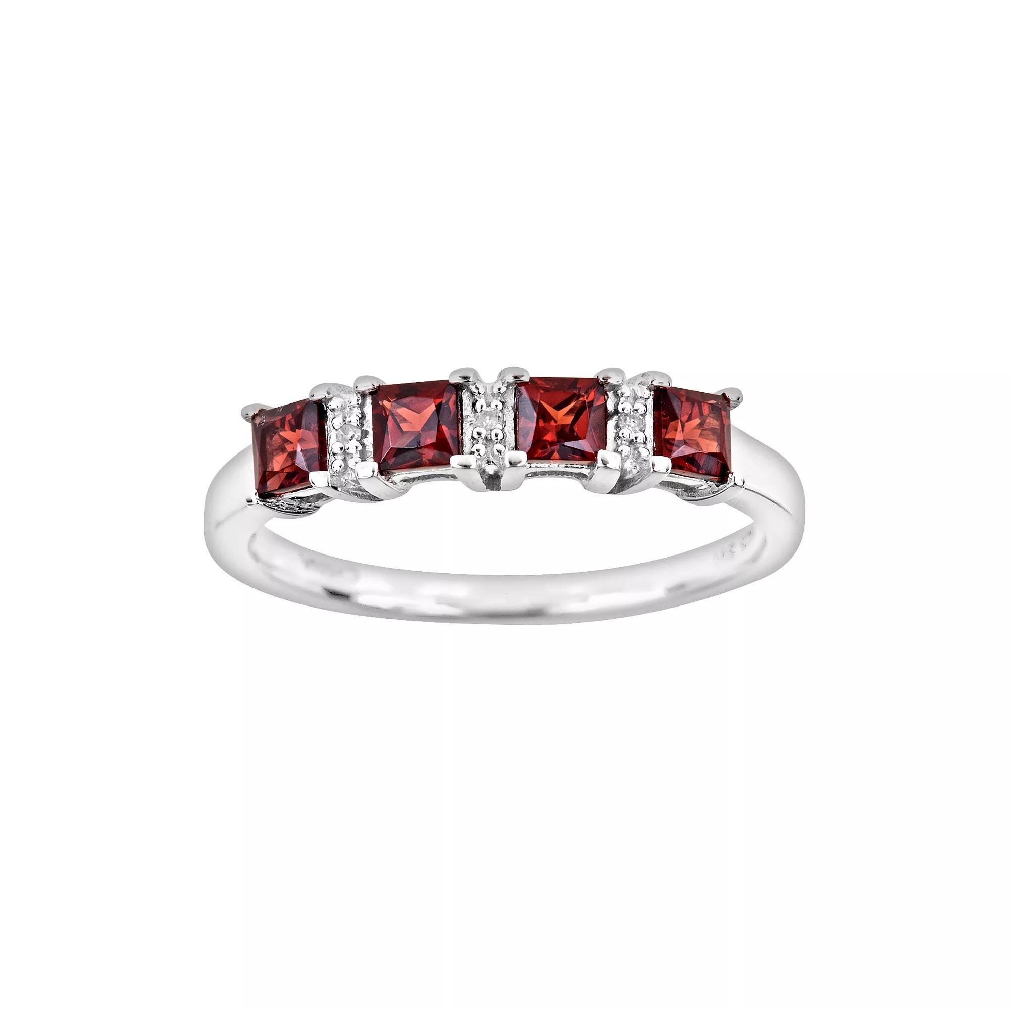 Celebration Gems Sterling Silver Opal & Diamond Accent Rectangle Halo Ring, Womens Product Image