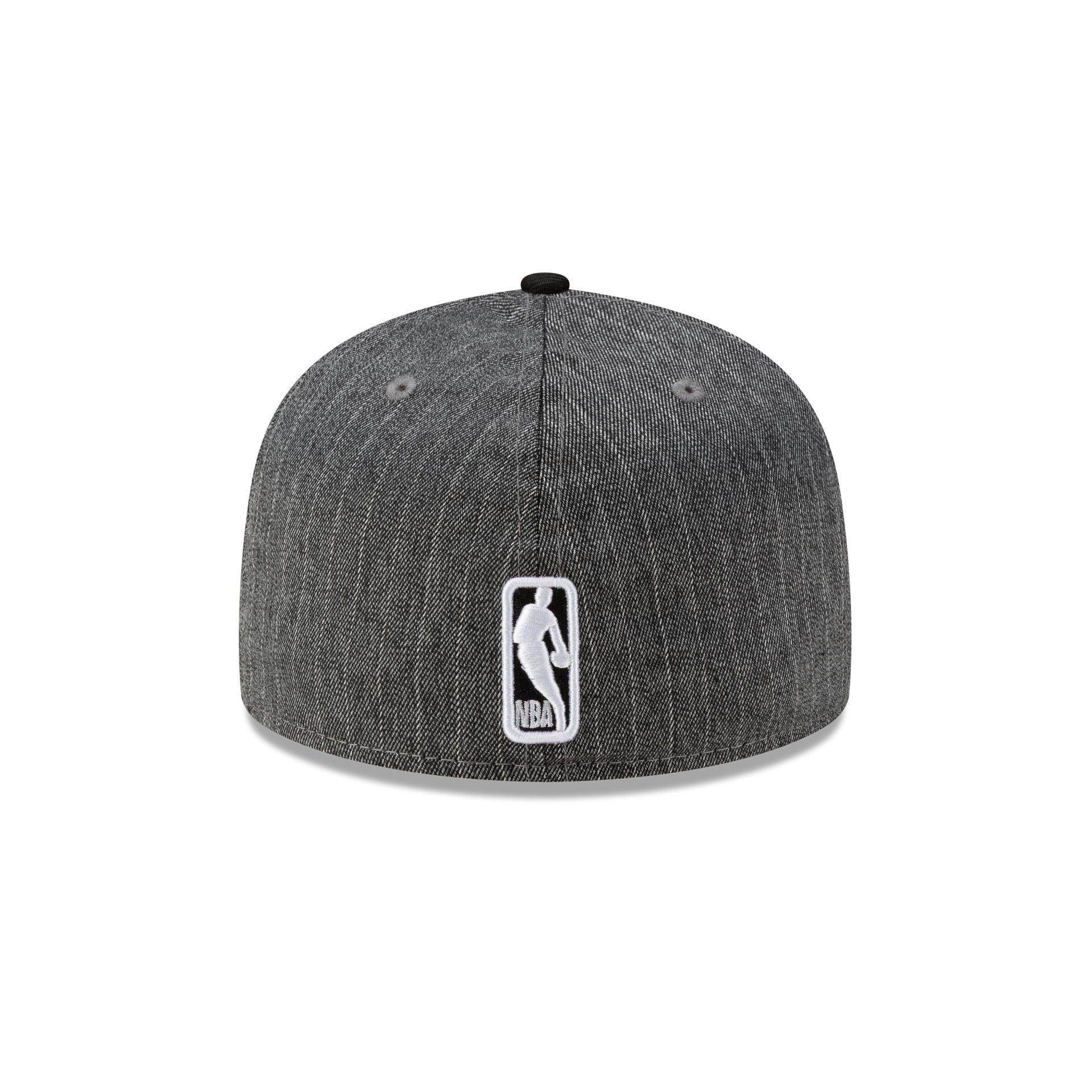 Just Caps Black Pinstripe Boston Celtics 59FIFTY Fitted Hat Male Product Image