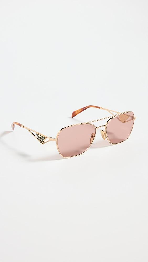 Prada Triangle Logo Aviators | Shopbop Product Image
