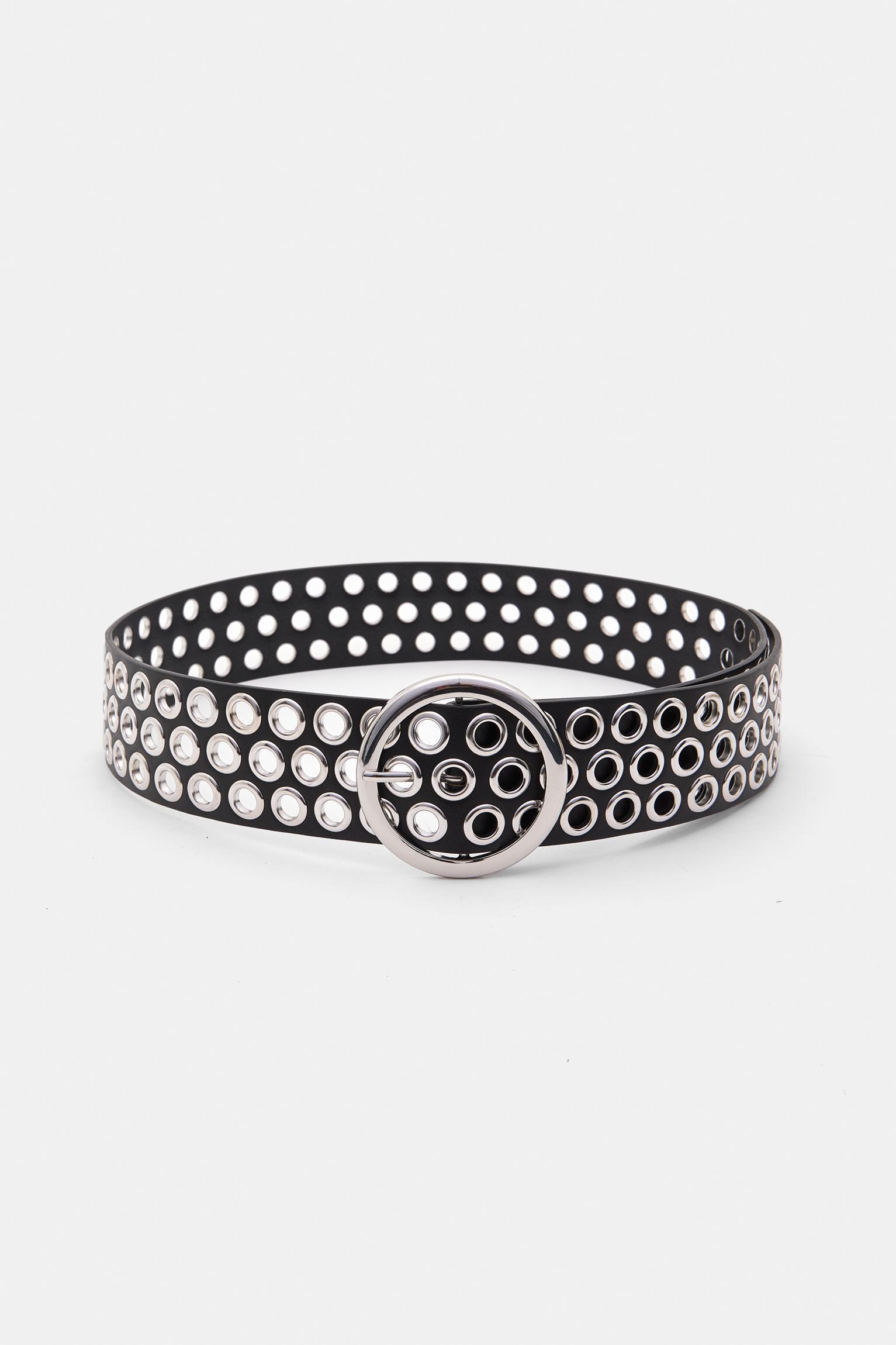 Faux leather belt with eyelets Product Image