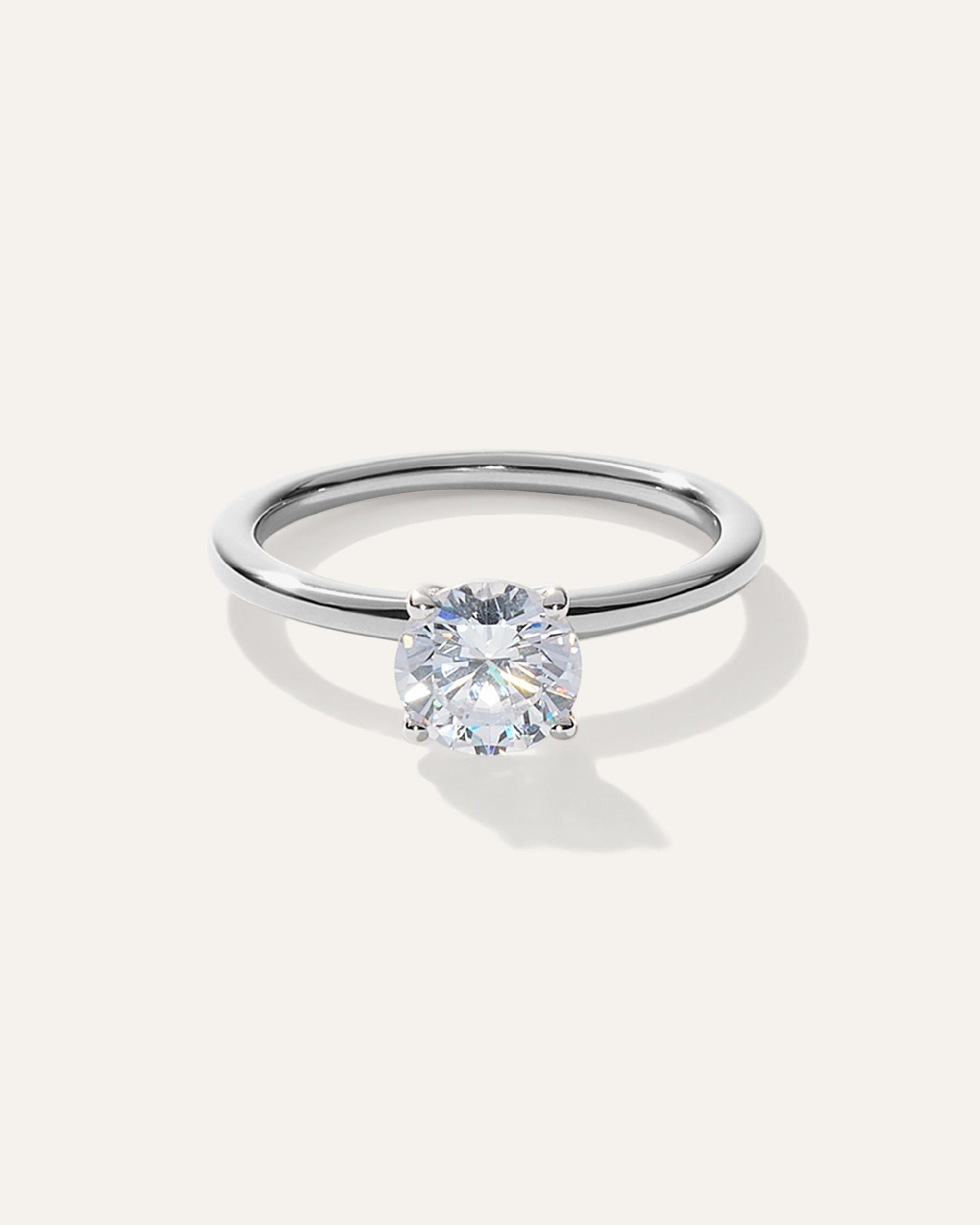 Lab Grown Diamond Round Petite Classic Engagement Ring Product Image