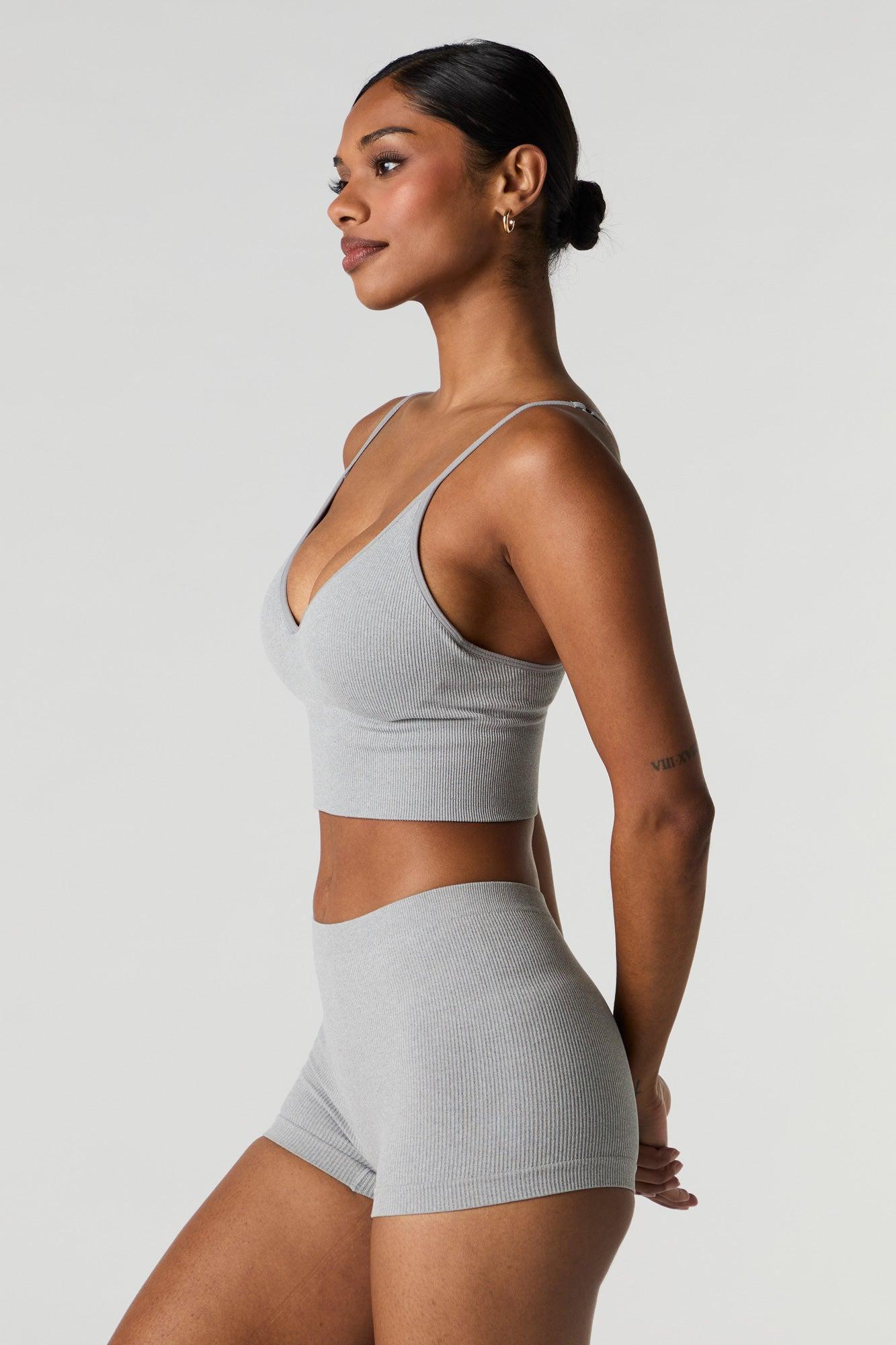 Seamless Ribbed Padded Bralette Female Product Image