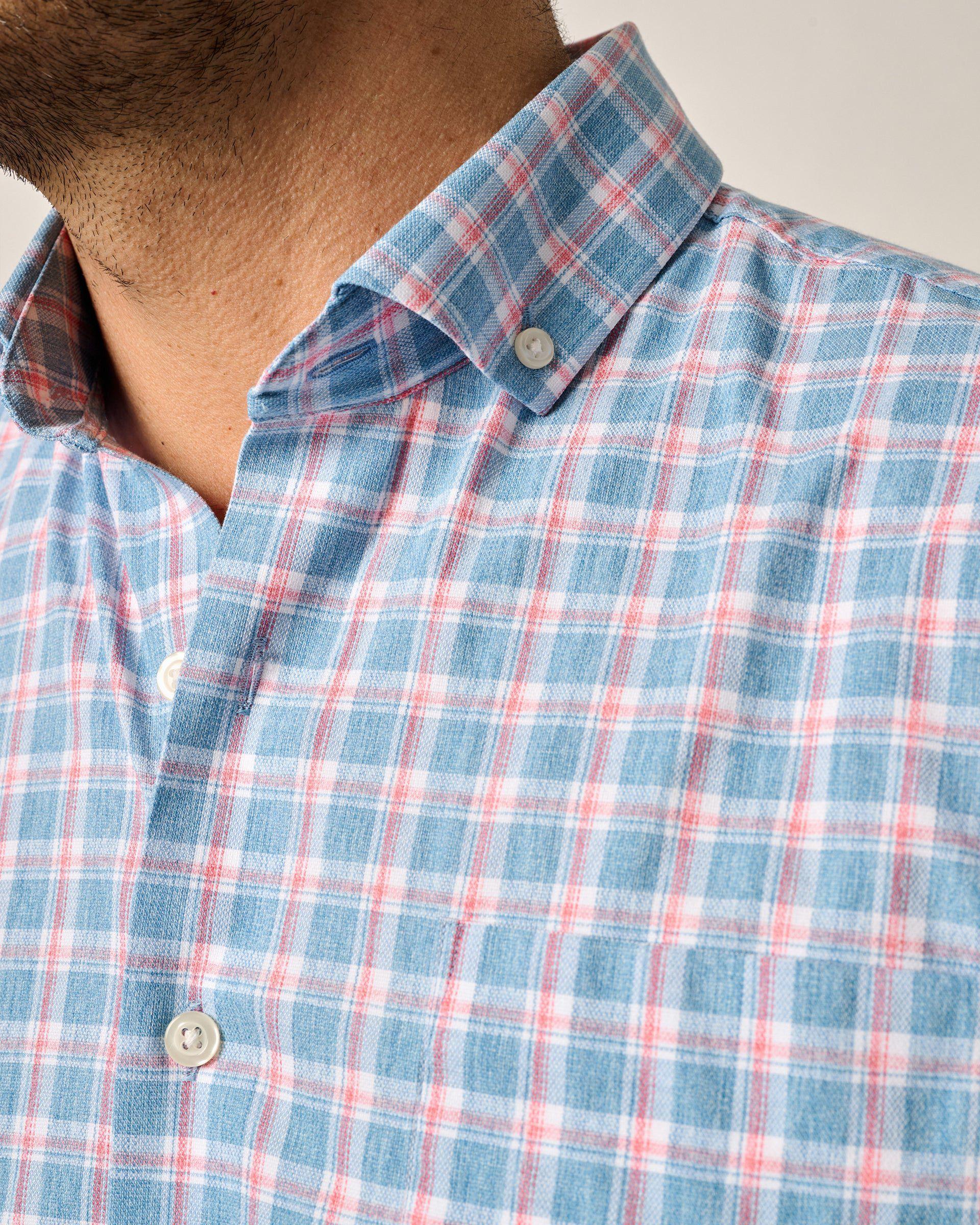 Short Sleeve Performance Button Up Shirt - Dane Male Product Image