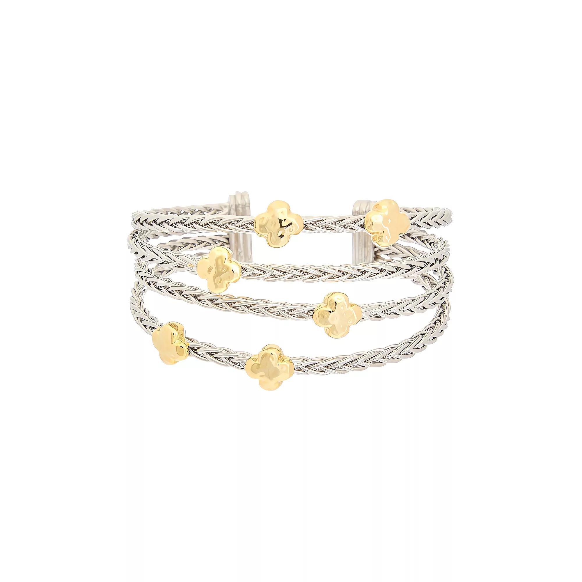 Juvell 18K Gold Plated Braided Two Tone Bracelet, Women's Product Image