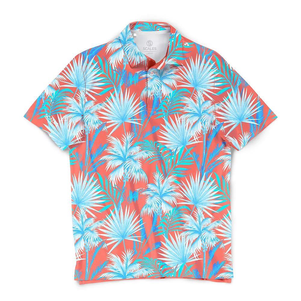 Men's SCALES Offshore Clubhouse Collection Golf Polo Shirt, Size: Medium, Silver Product Image