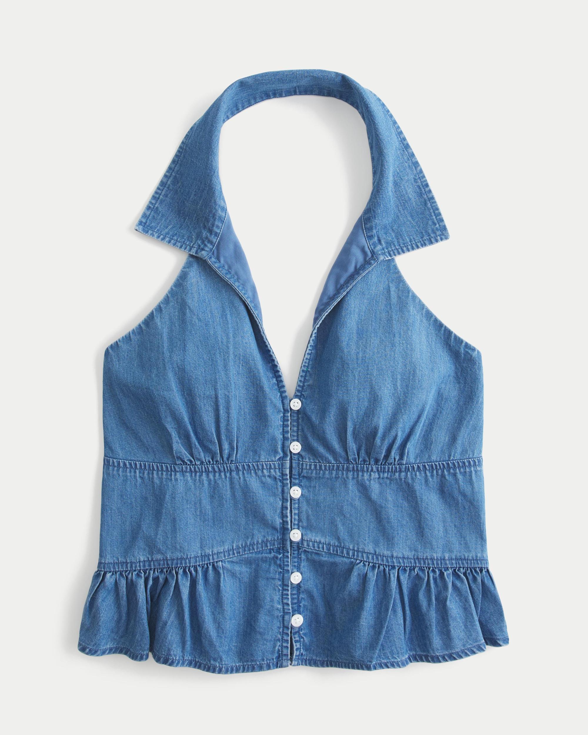 Collared Halter Blouse Product Image