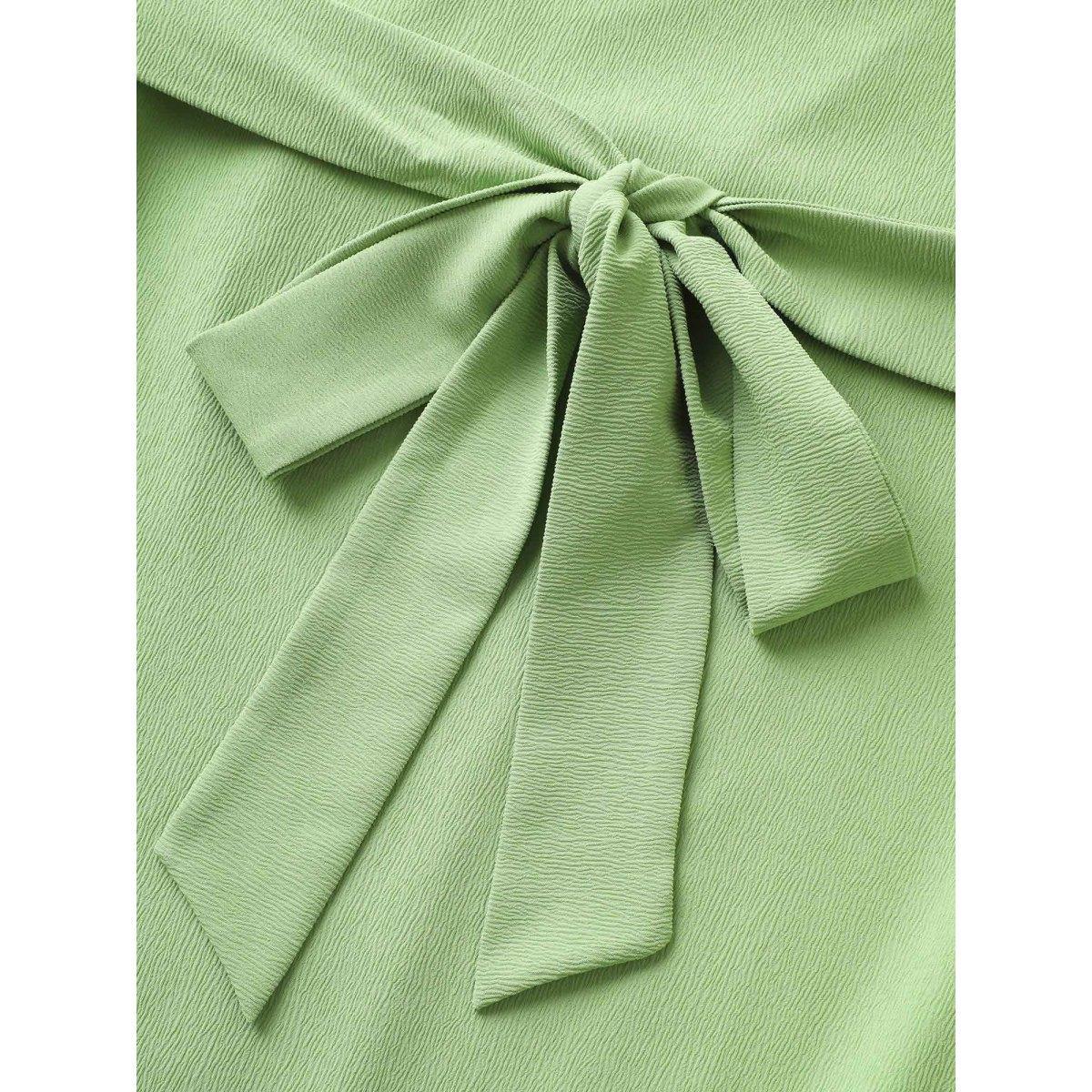 Plus Size Floral Embroidered Tassel Pleated Frill Trim Dress Mint Women Resort Belted Non Sleeveless Curvy Midi Dress BloomChic 30/6X Product Image