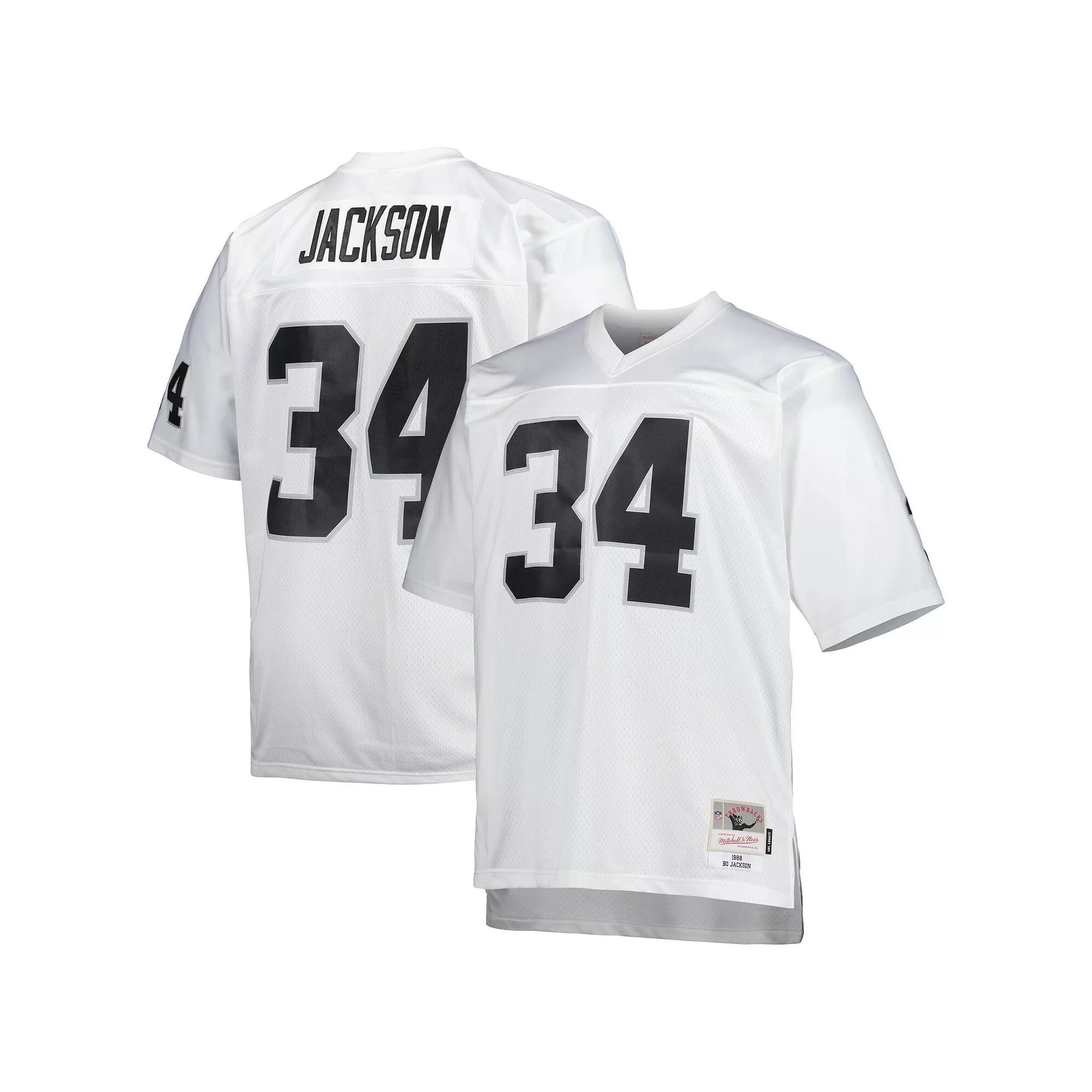 Men's Mitchell & Ness Bo Jackson White Las Vegas Raiders Big & Tall 1988 Retired Player Replica Jersey, Size: 5XB, Lvr White Product Image
