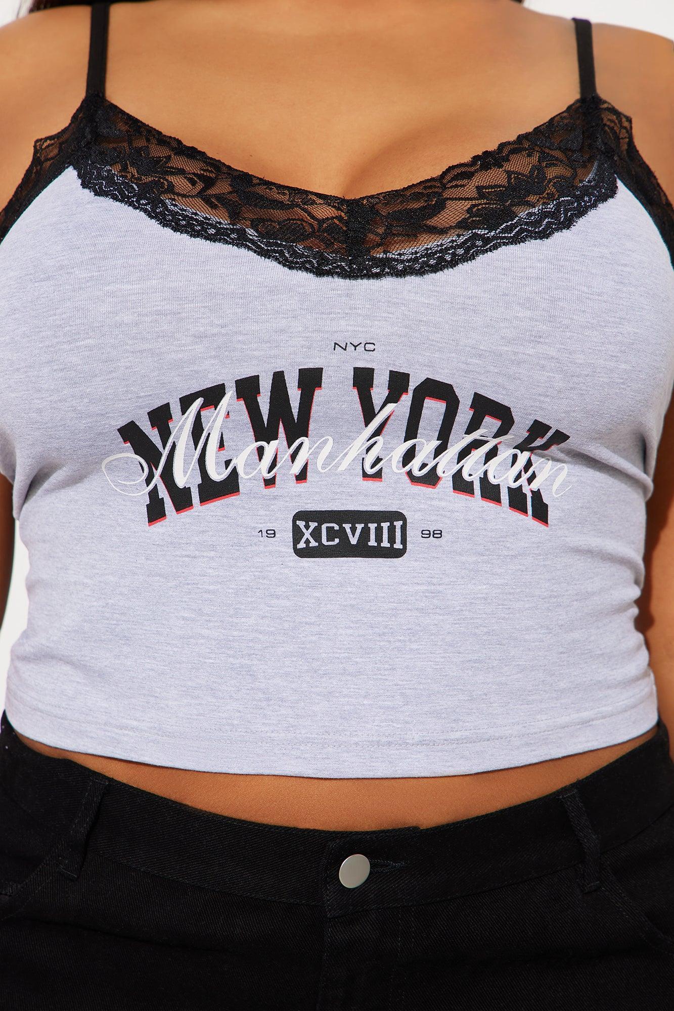 NYC Club Lace Top - Grey Product Image