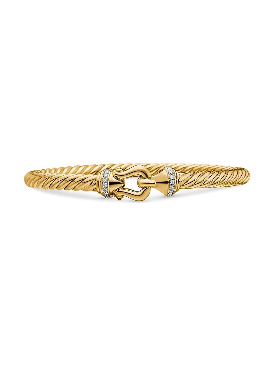 Womens Buckle Cablespira Bracelet in 18K Yellow Gold Product Image