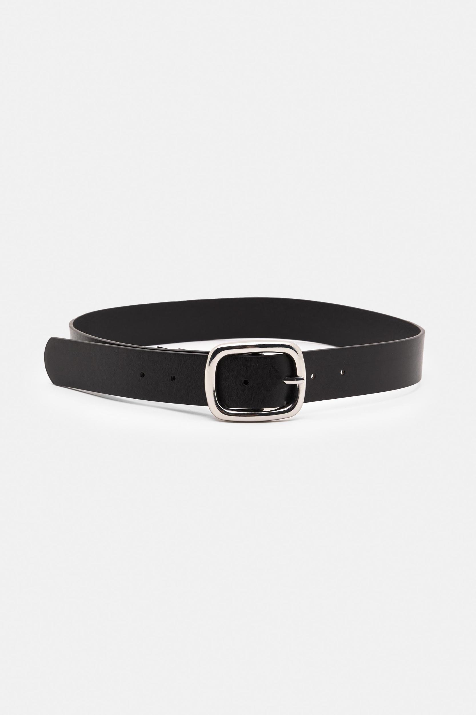 Faux leather belt with a squared buckle Product Image