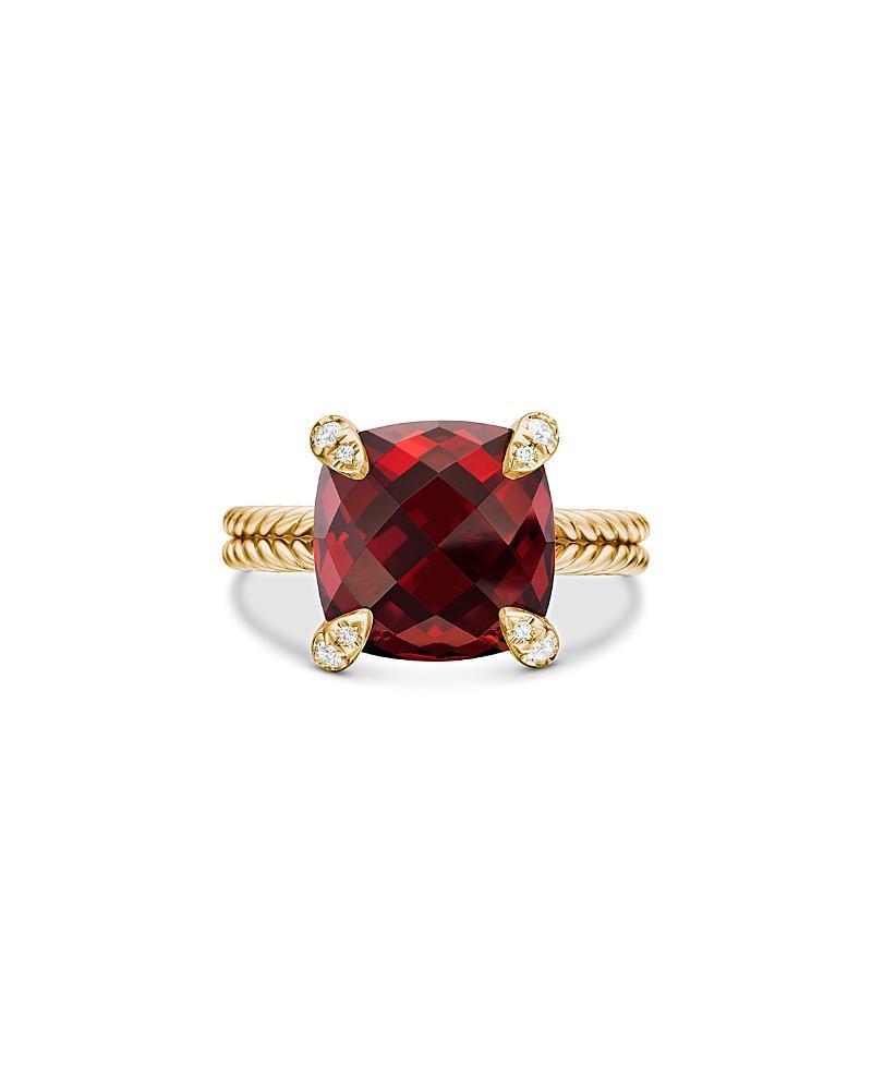 David Yurman 18K Yellow Gold Chatelaine Ring with Garnet & Diamonds Product Image