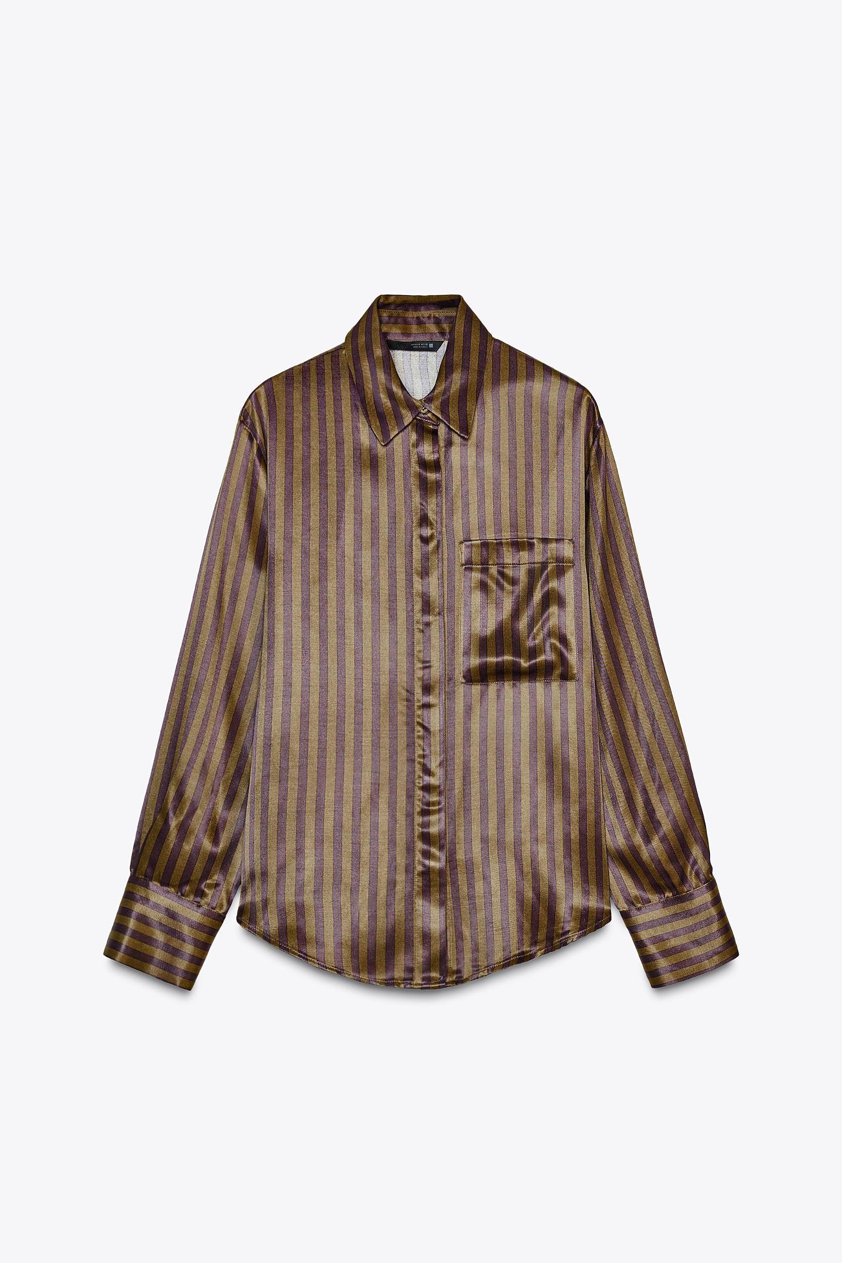 STRIPED SATIN SHIRT Product Image