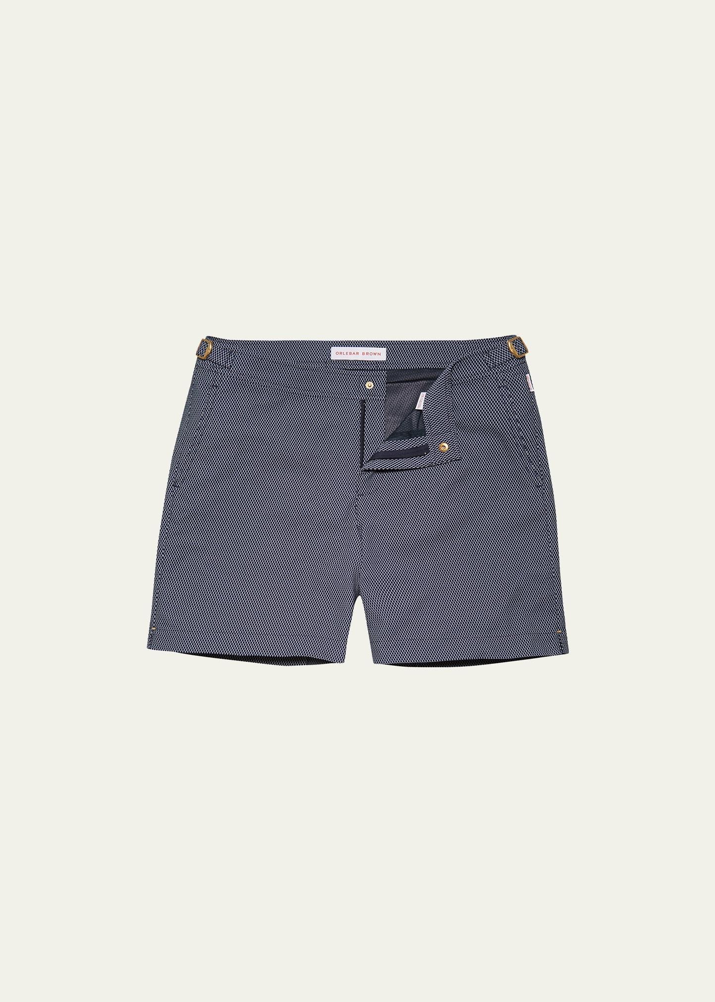 Mens Bulldog x Jaquard Honeycomb Print Swim Shorts Product Image