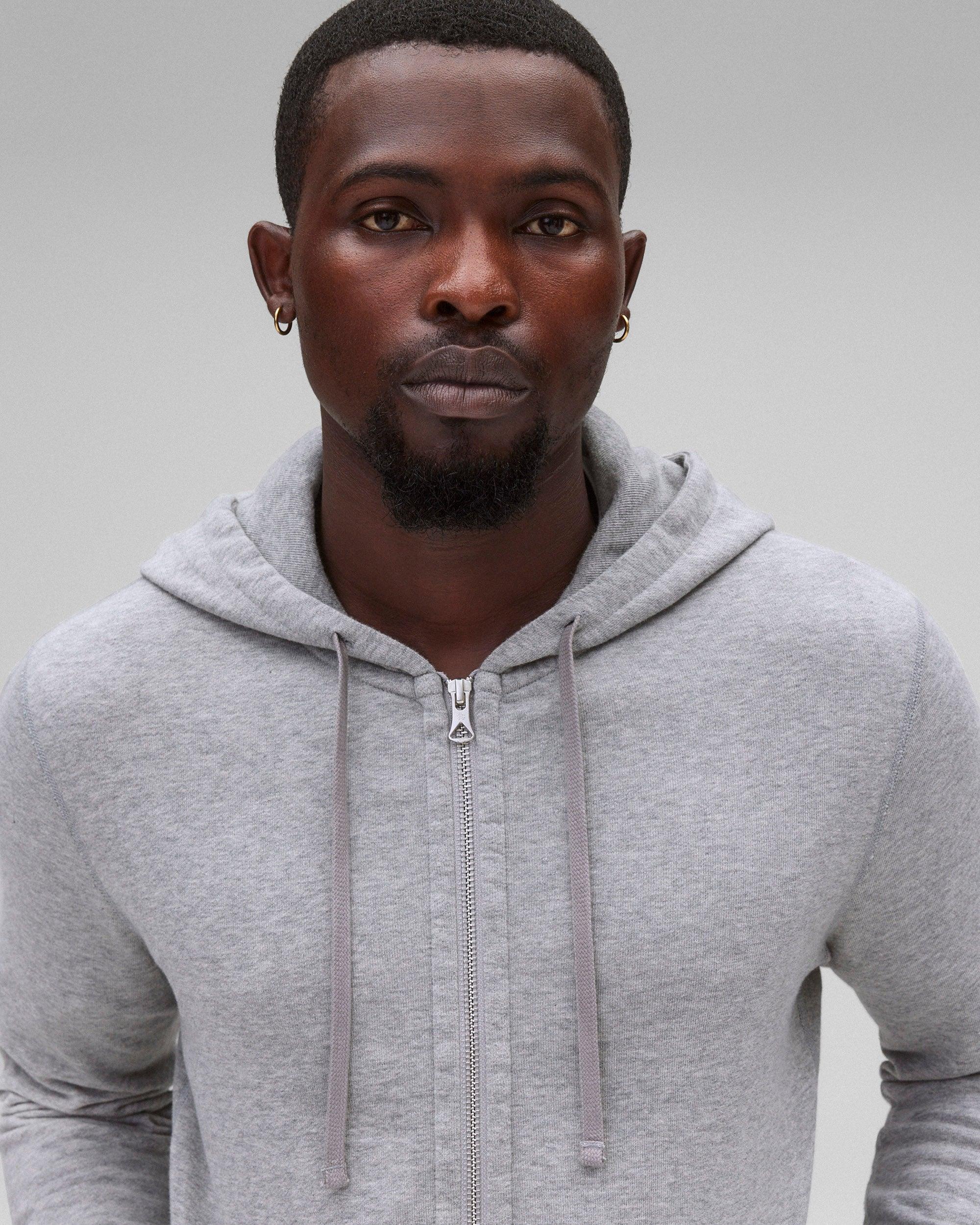 Lightweight Terry Slim Zip Hoodie Male Product Image