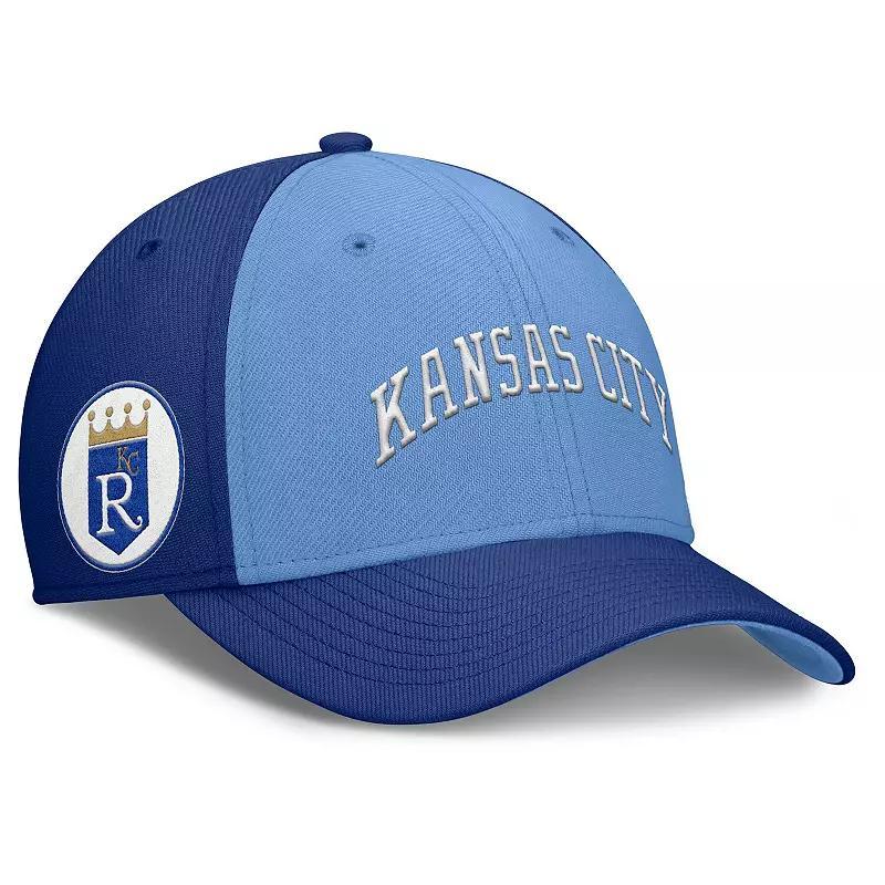 Men's Nike Royal/Orange New York Mets Rise Swoosh Performance Flex Hat, Size: Small/Medium, Blue Product Image