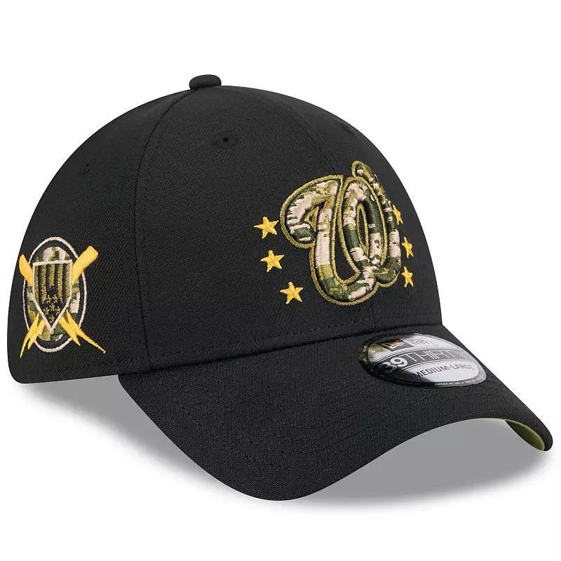 Men's New Era  Black Washington Nationals 2024 Armed Forces Day 39THIRTY Flex Hat, Size: Medium/Large Product Image